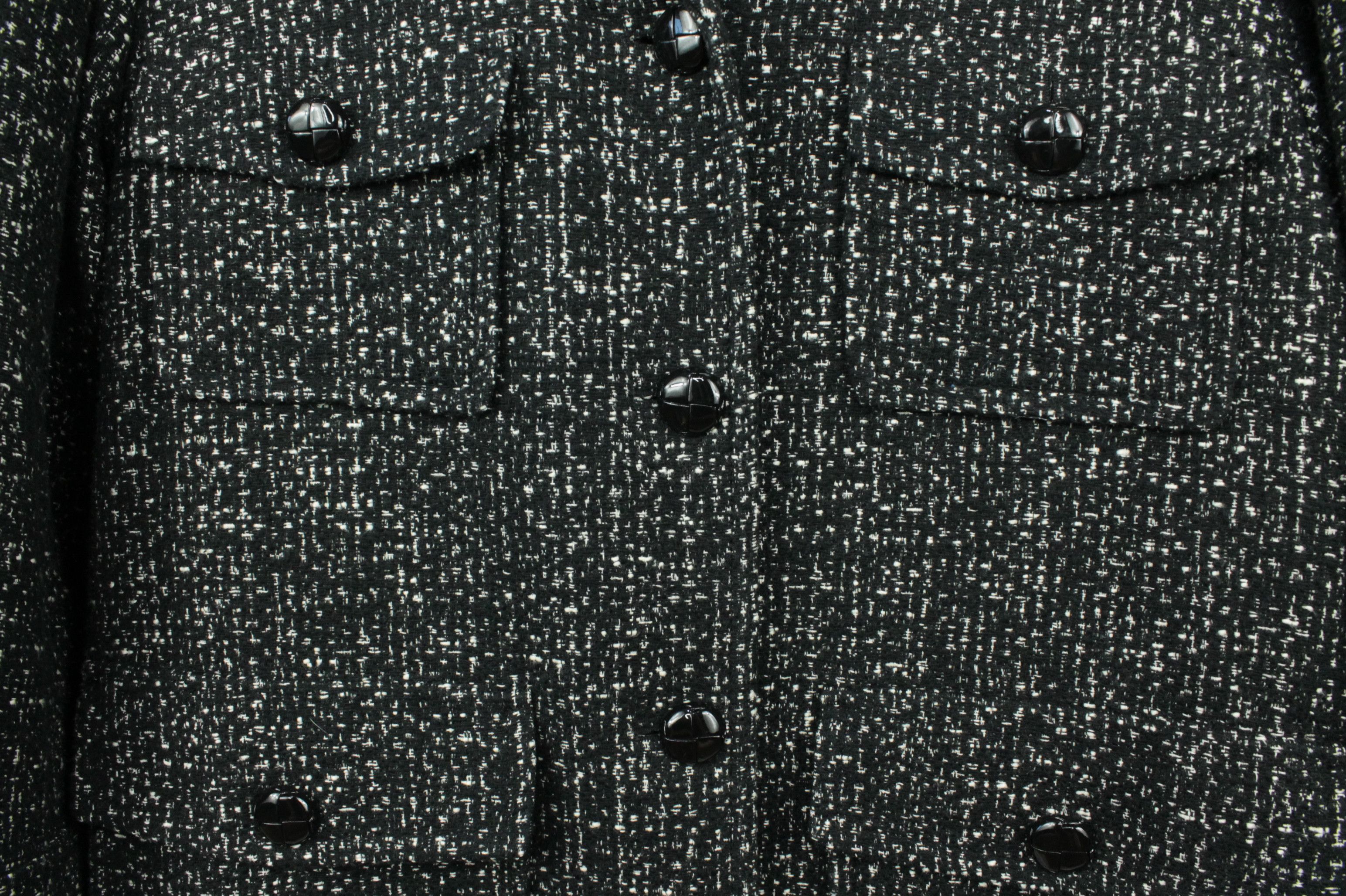 Luisa Cerano Luisa Cerano Tweed Style Black Cotton Oversized Coat Jacket Size M / US 6-8 / IT 42-44 - 4 Thumbnail