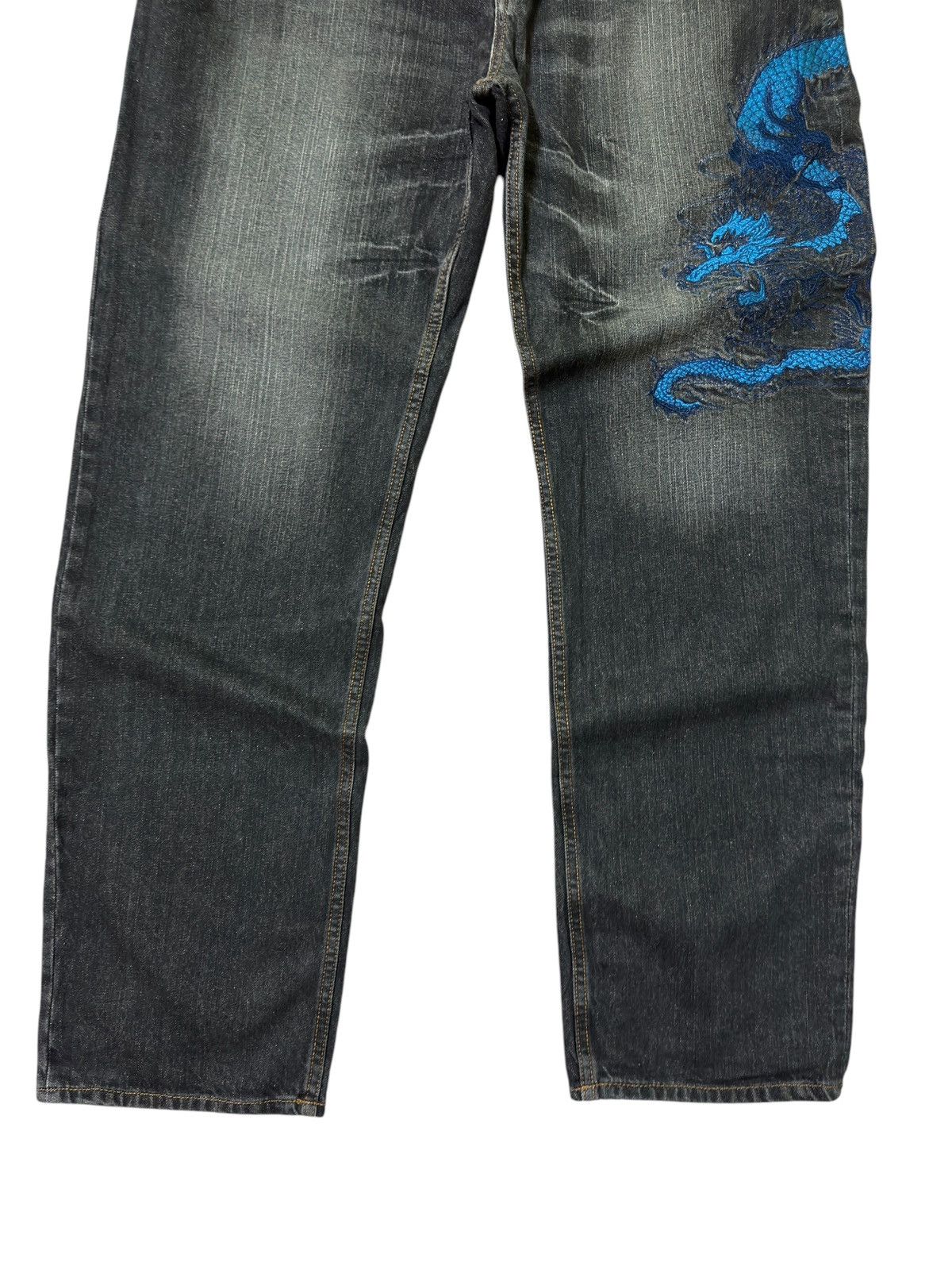 Karakuri Tamashii Karakuri Tamashii Dragon Embroidered Sukajan Denim Jeans Size US 34 / EU 50 - 6 Thumbnail