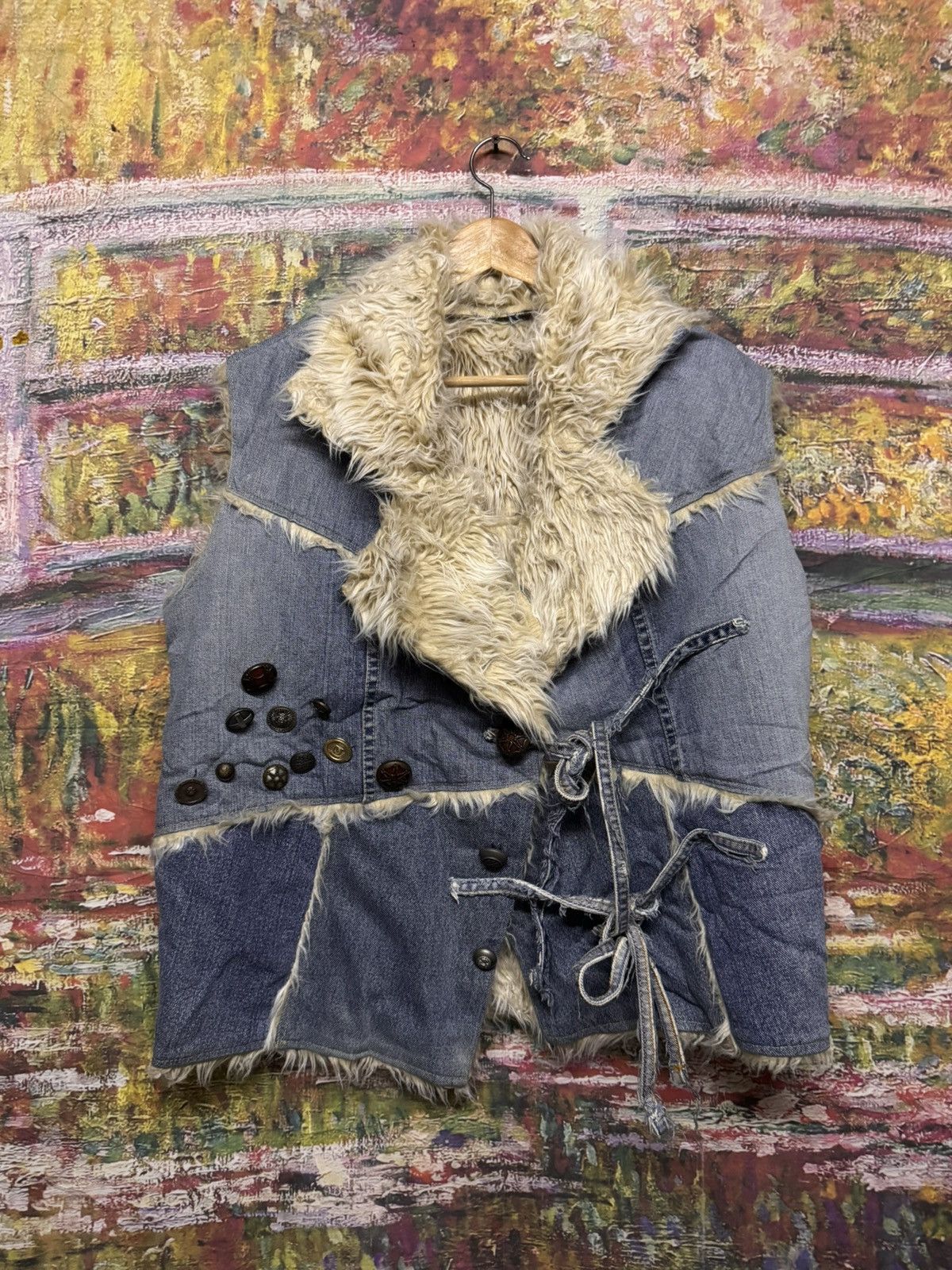 Japanese Brand Castom made vest denim jacket Size US L / EU 52-54 / 3 - 1 Thumbnail