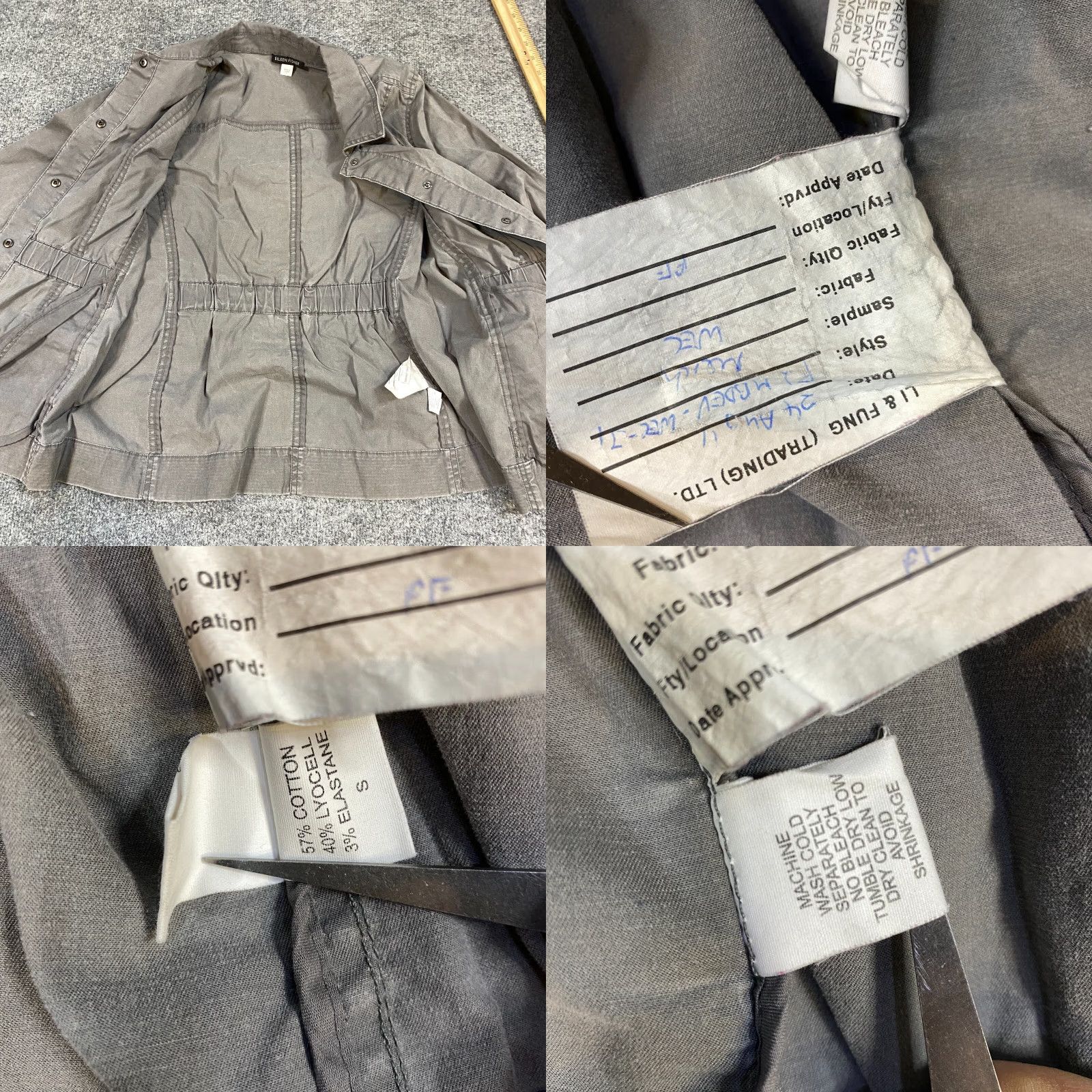 Eileen Fisher Eileen Fisher Jacket S Gray Solid Cotton Blend Field Lagenlook Snap Buttons Women Regular Military Jacket Windows? Size S / US 4 / IT 40 - 8 Thumbnail
