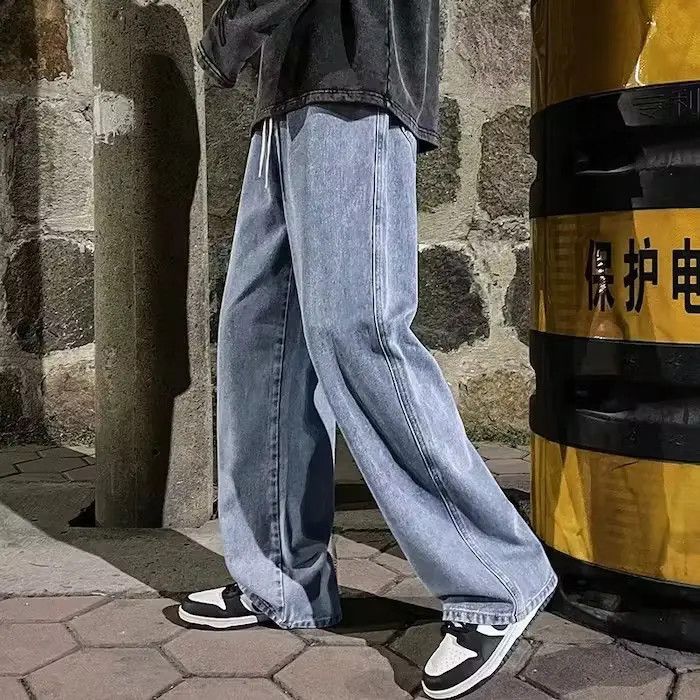 Japanese Brand Washed Blue High Street Straight Loose Wide Leg Denim Pant Size US 30 / EU 46 - 4 Thumbnail