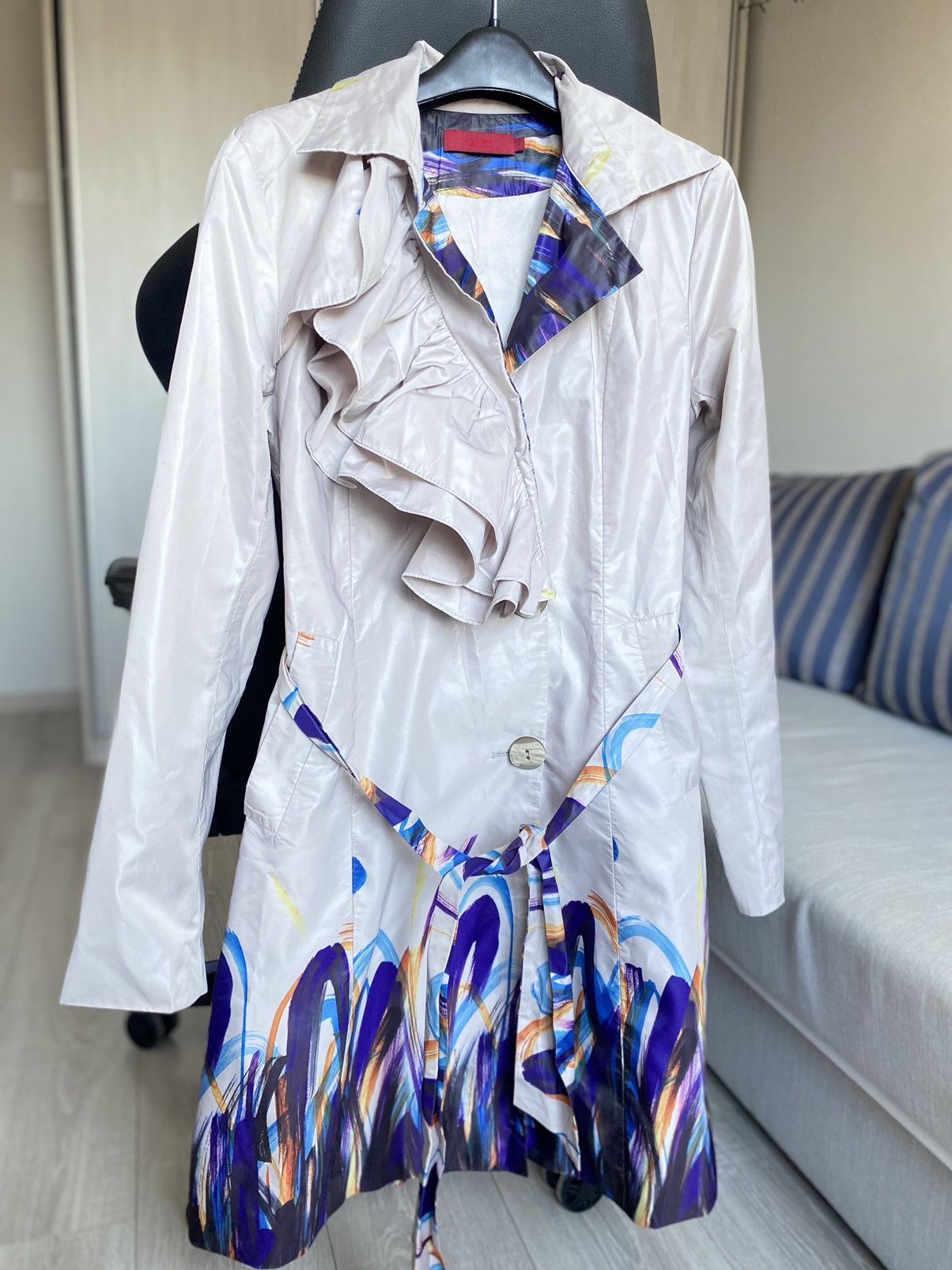 Designer × Kenzo Kenzo tranch coat long with belt Multicolor Size M / US 6-8 / IT 42-44 - 1 Thumbnail