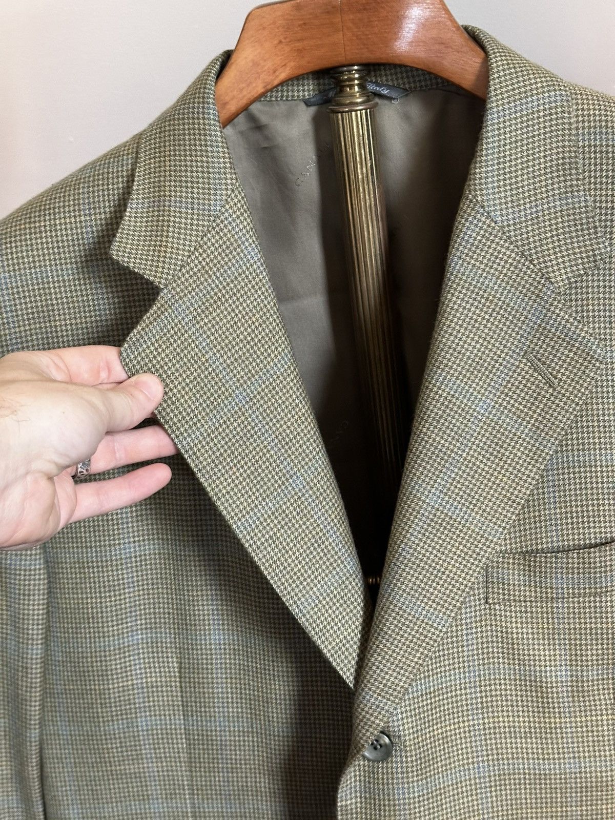 Canali 100% CASHMERE Exclusive Collection green tartan jacket Size 42L - 7 Thumbnail