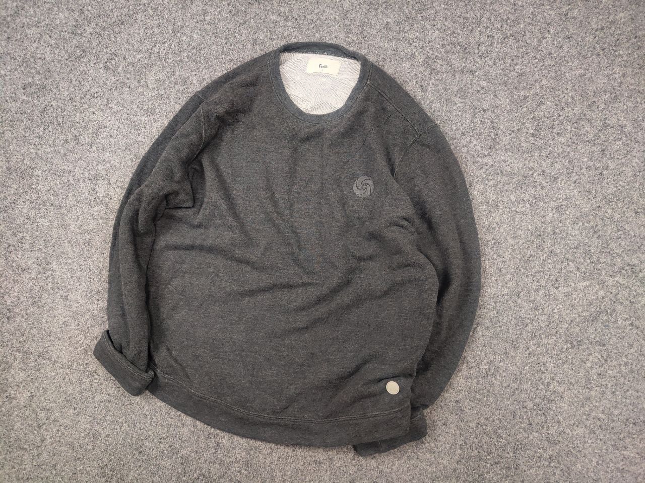 Folk Folk Vintage Minimalist gray with logo Crew chek sweatshirt Size US M / EU 48-50 / 2 - 3 Thumbnail