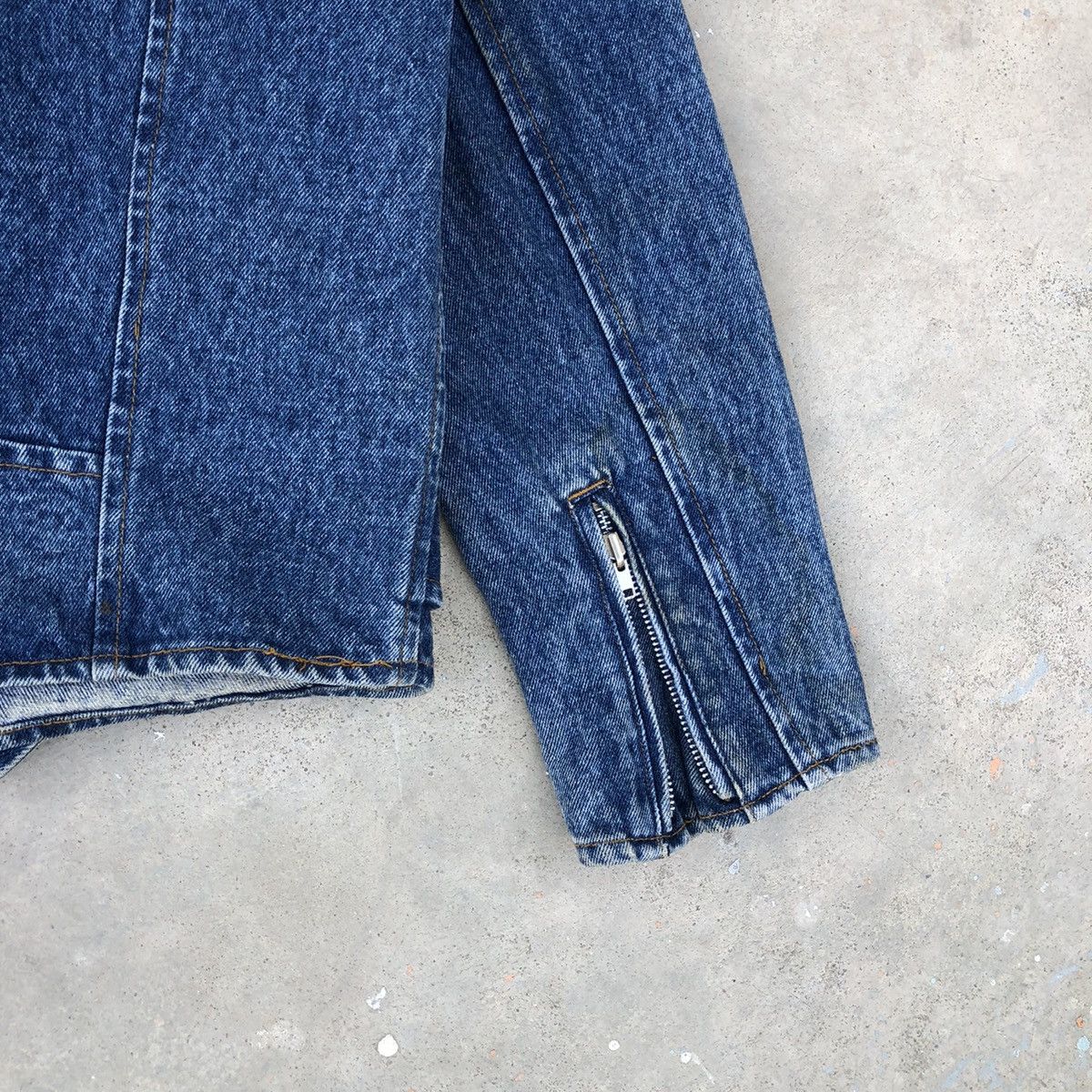 Vintage Vintage Houston Double Collar Riders Motorcycle Denim Jacket Size US M / EU 48-50 / 2 - 21 Thumbnail