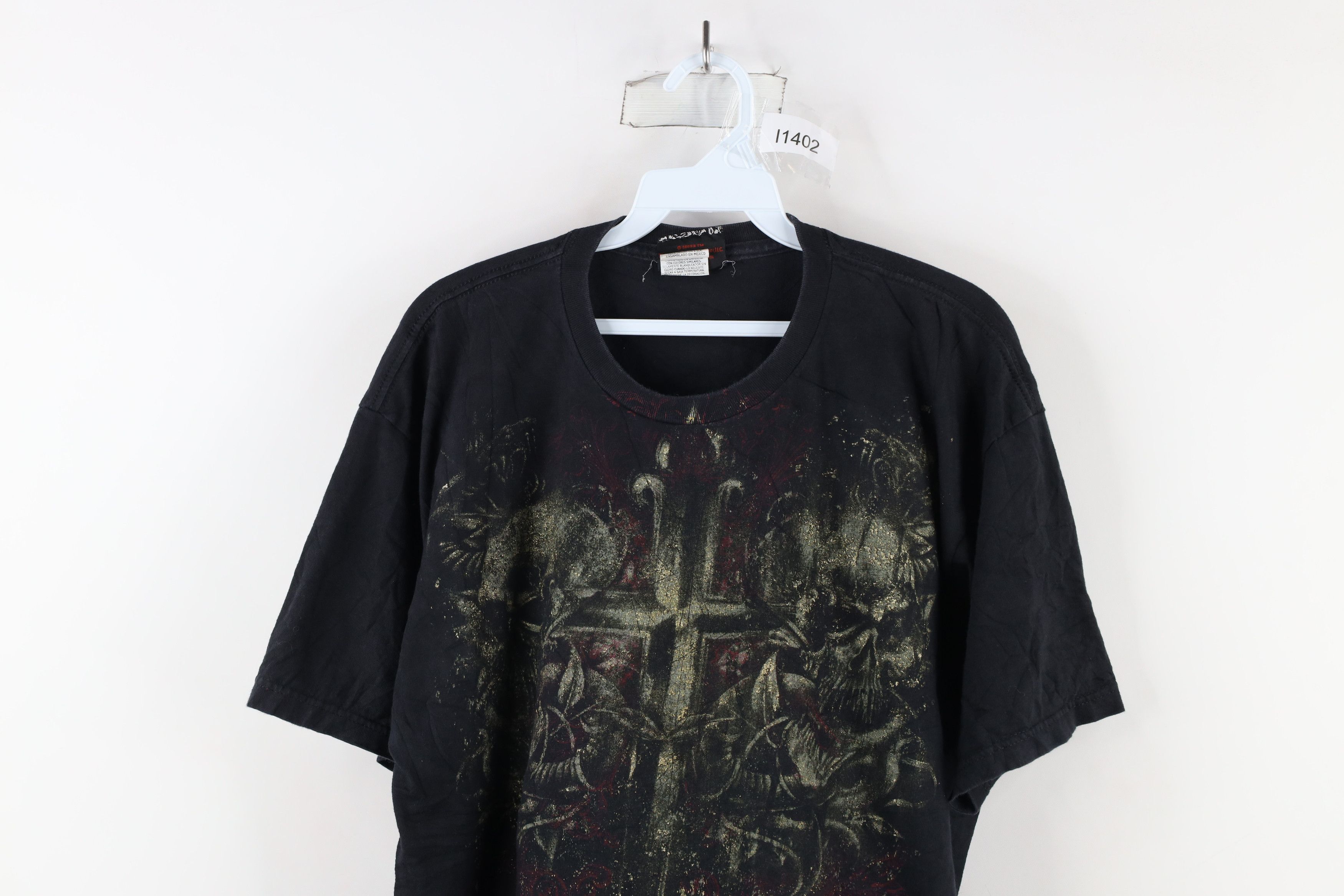 Vintage Vintage Y2K Miami Ink Cross MMA UFC Fighting T-Shirt Black Size US L / EU 52-54 / 3 - 2 Thumbnail