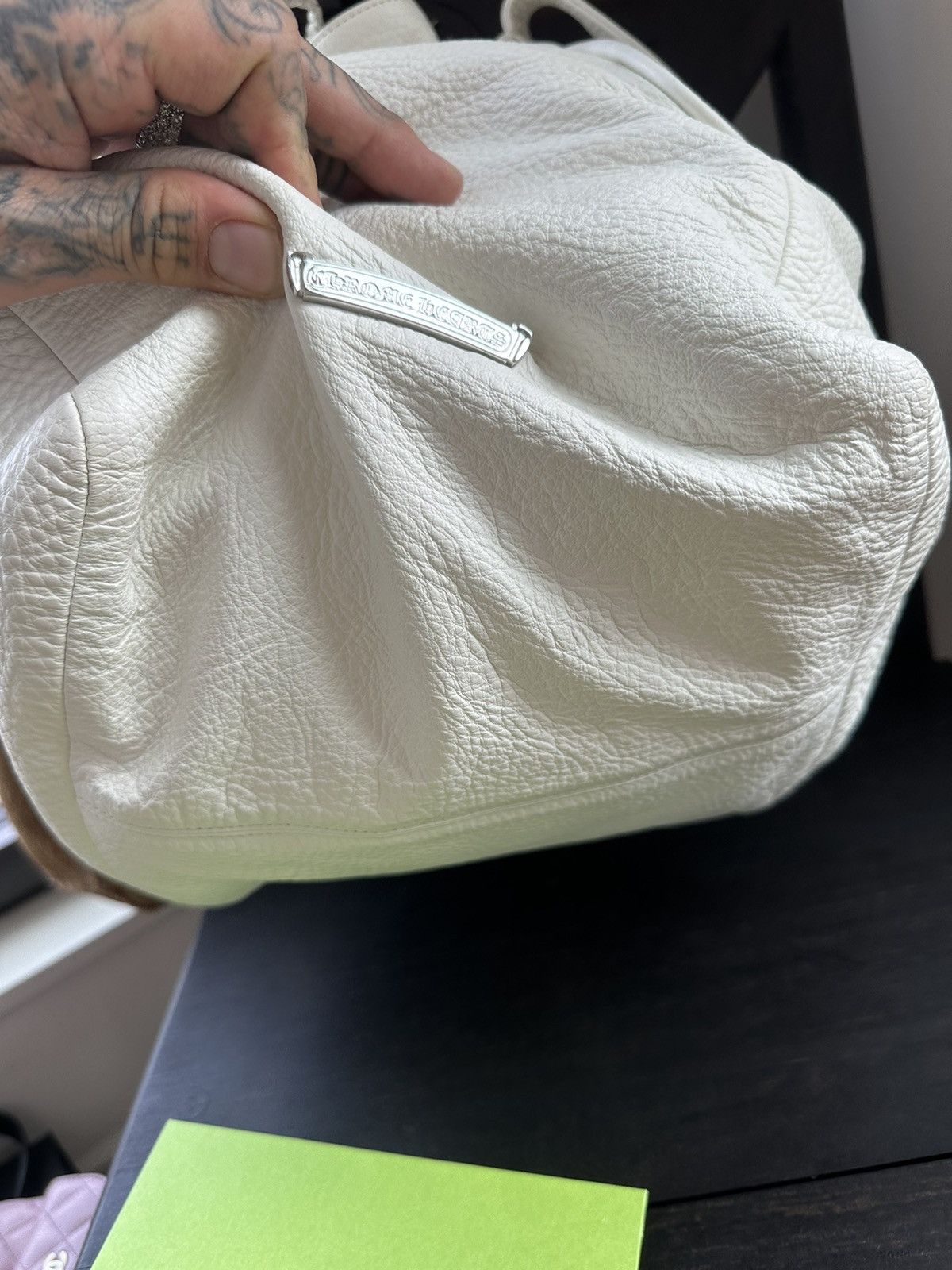 Chrome Hearts CHROME HEARTS XL LARGE WHITE LEAHER HIPPIE TRAVEL BAG Size ONE SIZE - 12 Thumbnail
