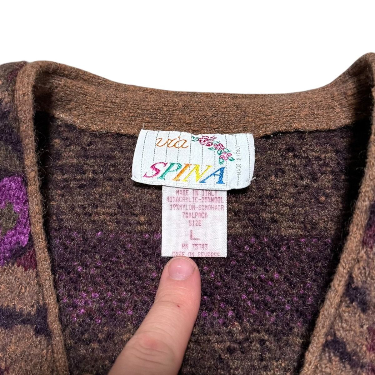 Other Via Spina Italy Multicolor Cardigan Sweater Women’s Large Size L / US 10 / IT 46 - 4 Thumbnail
