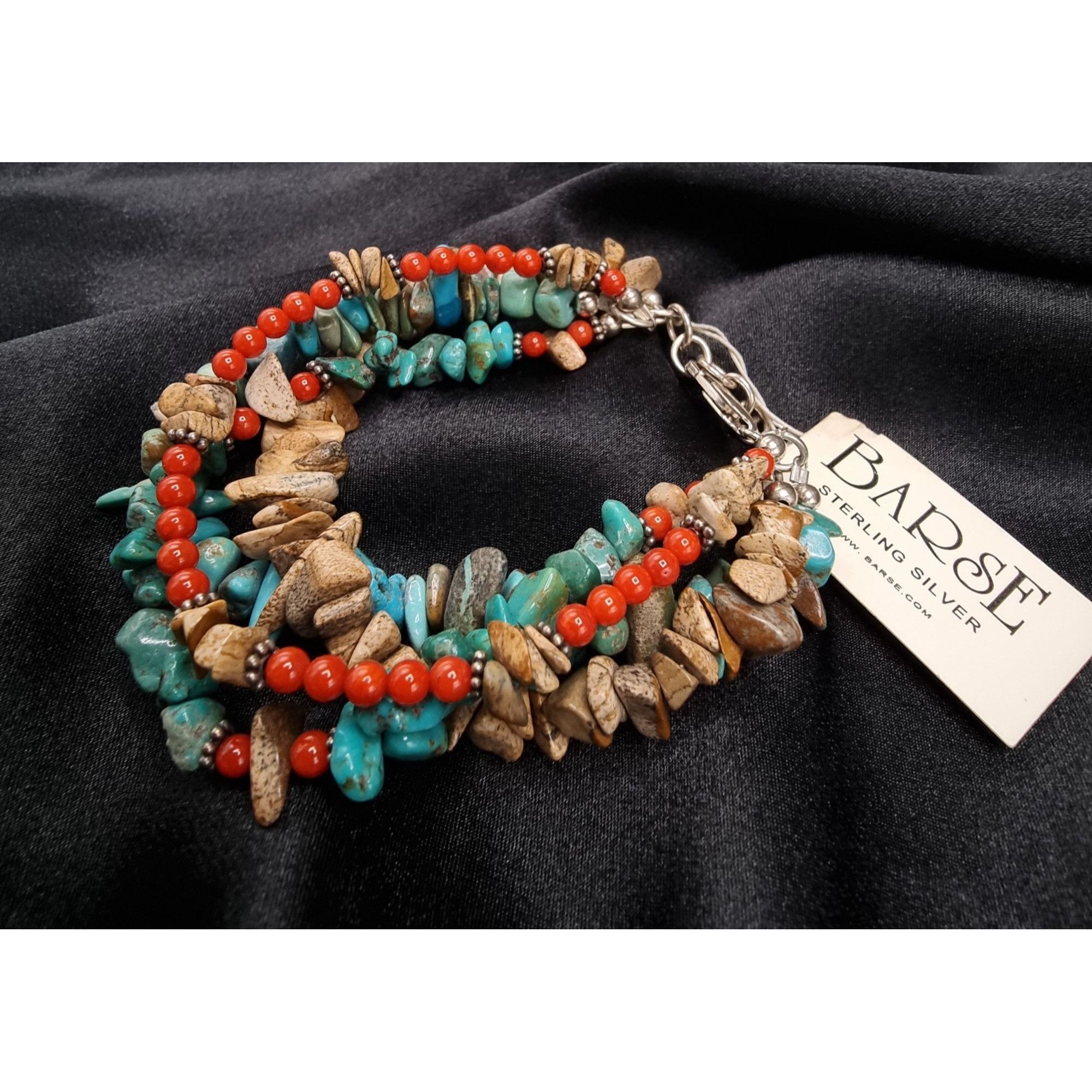 Vintage Barse 925 Sterling Silver Multi-Strand Bracelet With Turquoi Size ONE SIZE - 3 Thumbnail