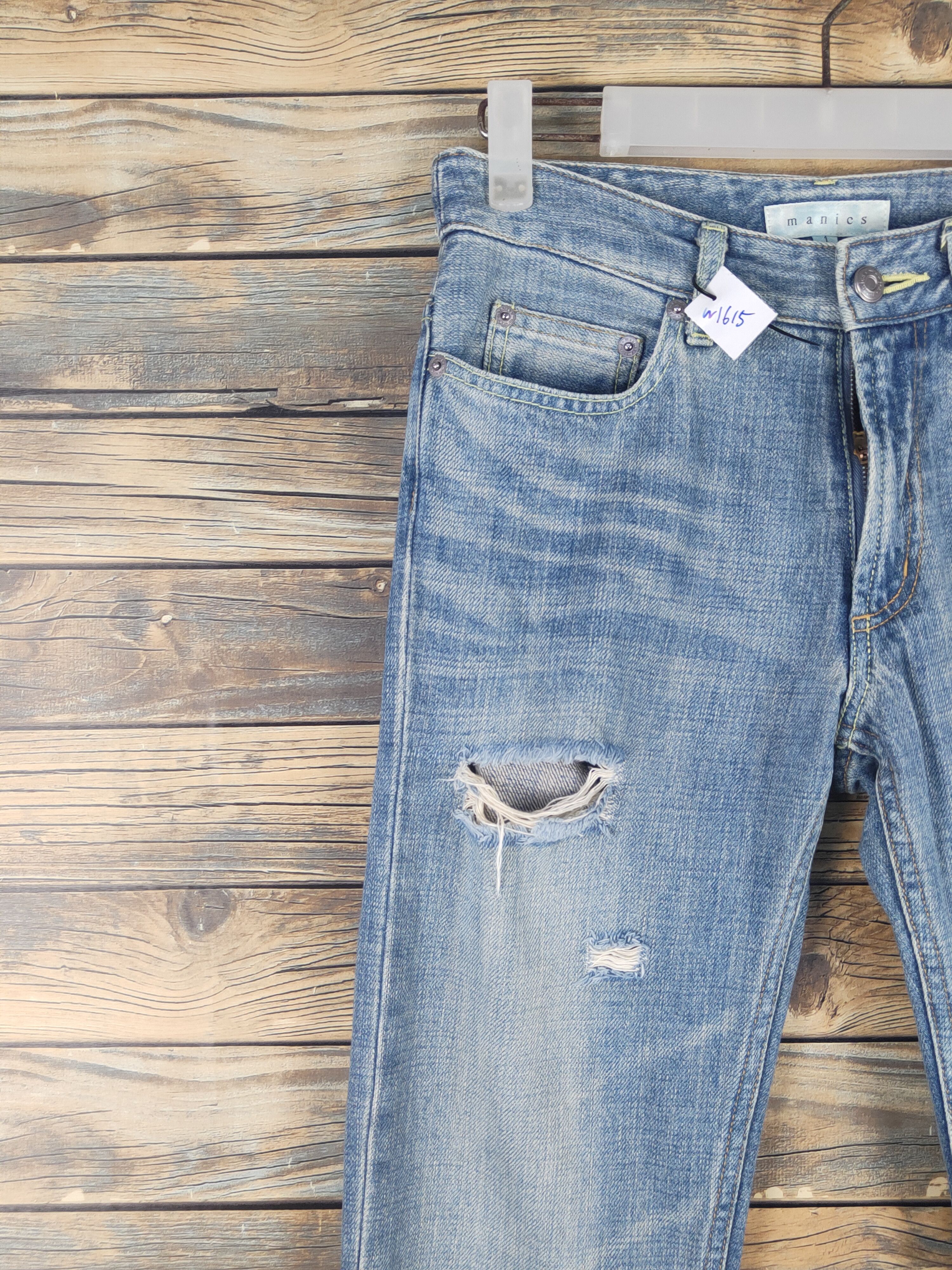 Japanese Brand D Manics made in japan Blue Distressed Ripped Jeans#W1615 Size US 27 - 3 Thumbnail