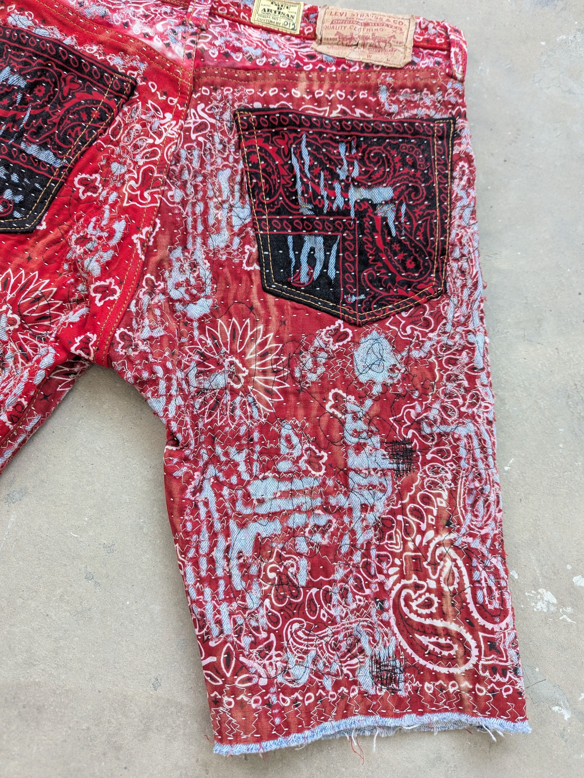 Japanese Brand × Levi's × Vintage Vintage Levis 501 Bandana Boro Inspired Proleta Re Art Size US 30 / EU 46 - 20 Thumbnail