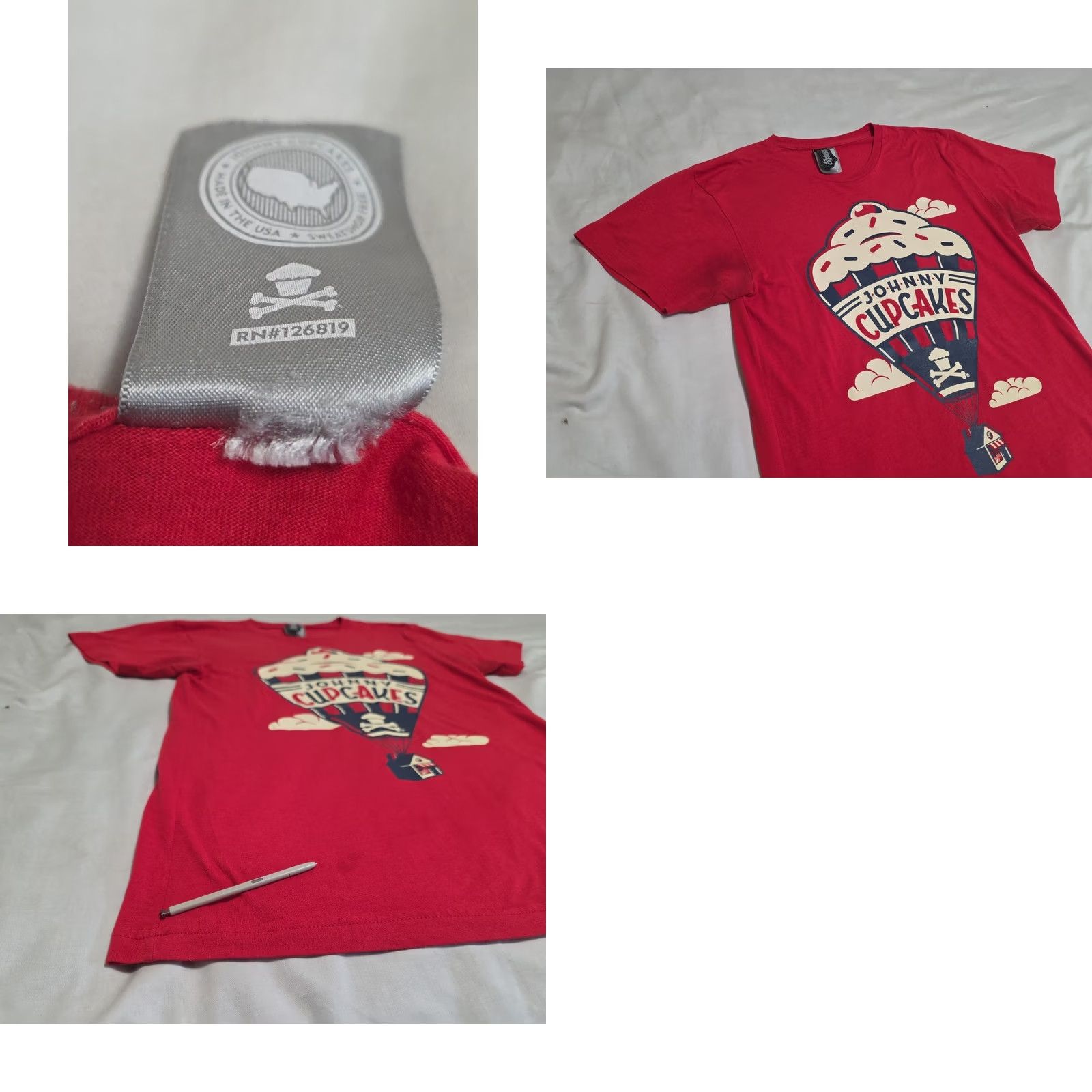 Johnny Cupcakes Johnny Cupcakes Disney Pixar "UP" Homage Red T-shirt SZ Small Unisex Adults Crew Neck Short Sleeve USA Graphic Print Size US S / EU 44-46 / 1 - 9 Thumbnail