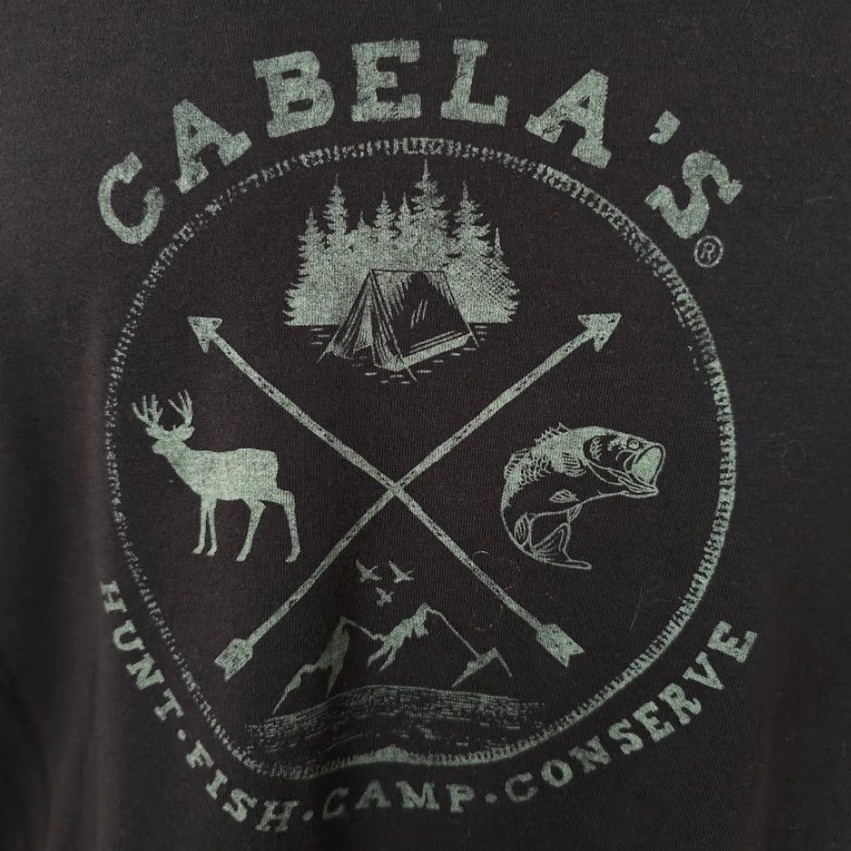 Vintage Cabela's T Shirt Mens Large Black Hunting Fishing Camping Outdoors Shirt Mens Black Outdoor Cabela's Size US L / EU 52-54 / 3 - 3 Thumbnail