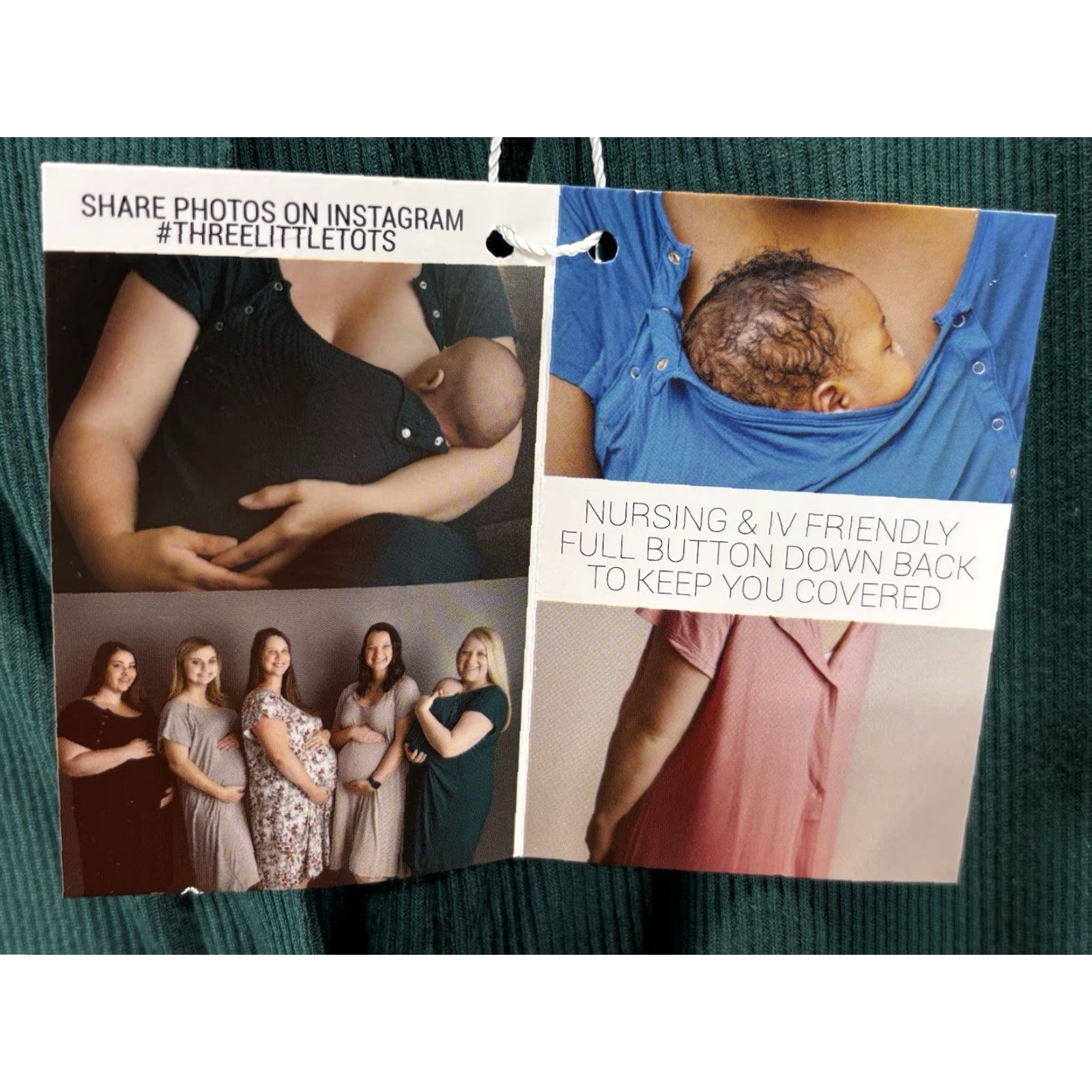 Vintage Three Little Tots Maternity Nursing Gown Sz 2 (8-10) Green Comfort Ribbed Short Sleeve Snap Modal Nursing Gown Womens Size ONE SIZE - 8 Thumbnail