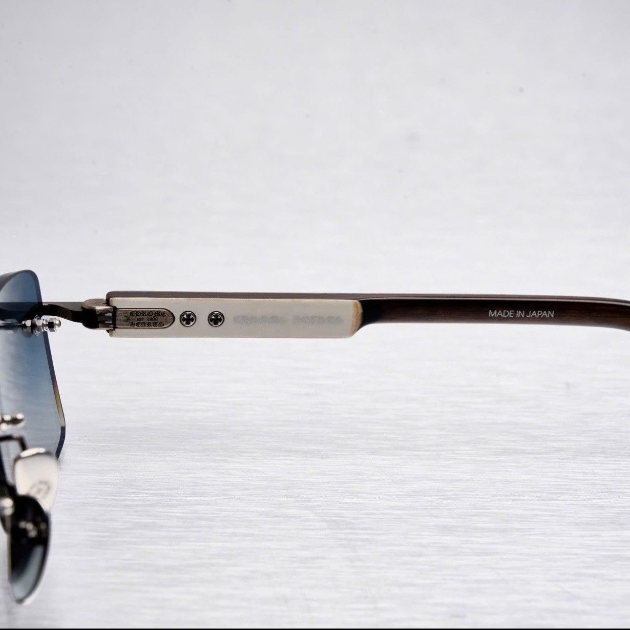Chrome Hearts CHROME HEARTS DEEP II ANTIQUE SILVER - WHITE EBONY WOOD PIANO VARNISH SUNGLASSES Size ONE SIZE - 4 Thumbnail