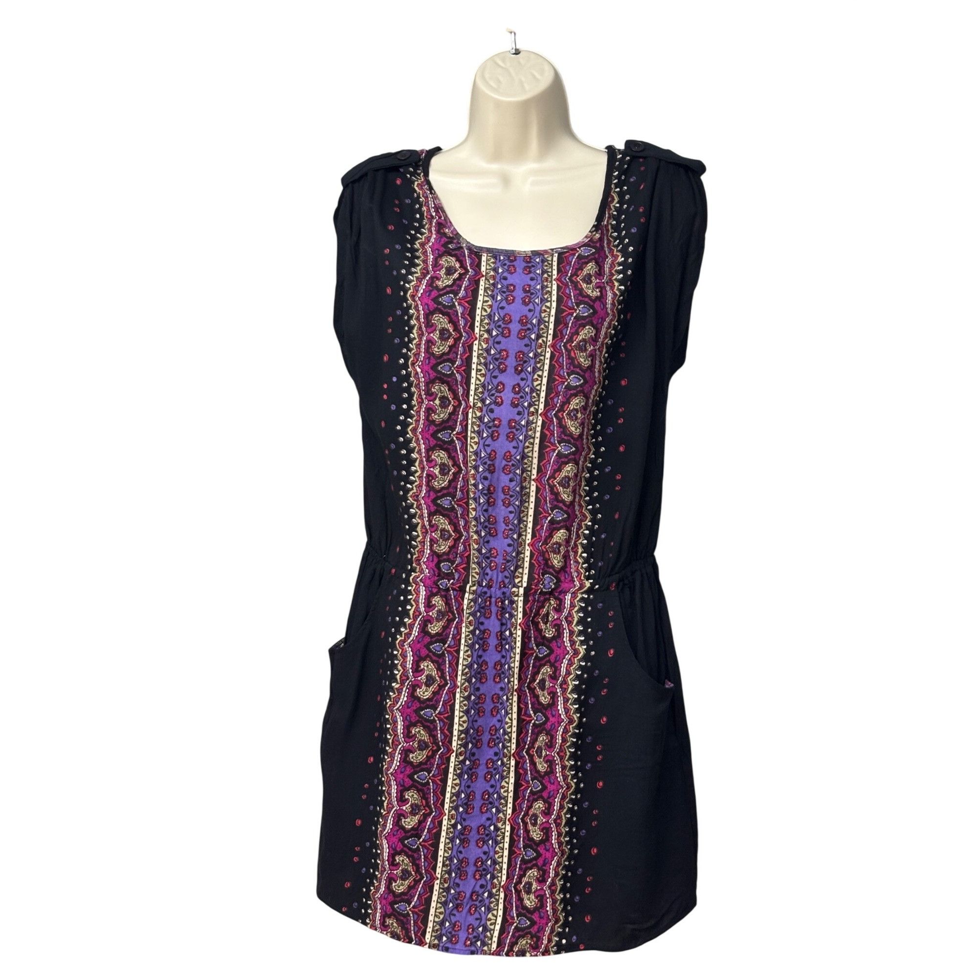 Other Angie Womens Black & Purple Boho Print Sleeveless Mini Dress Size S / US 4 / IT 40 - 13 Thumbnail