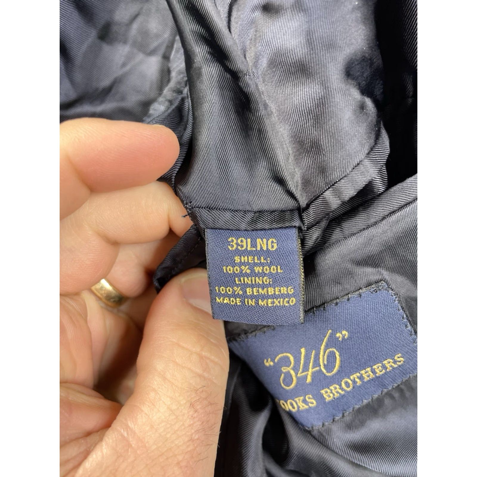 Brooks Brothers Brooks Brothers Blazer Jacket Sport Coat Wool Navy 39L Regular Long Single-Breasted Four-Button Two-Button Men Size 40R - 4 Thumbnail