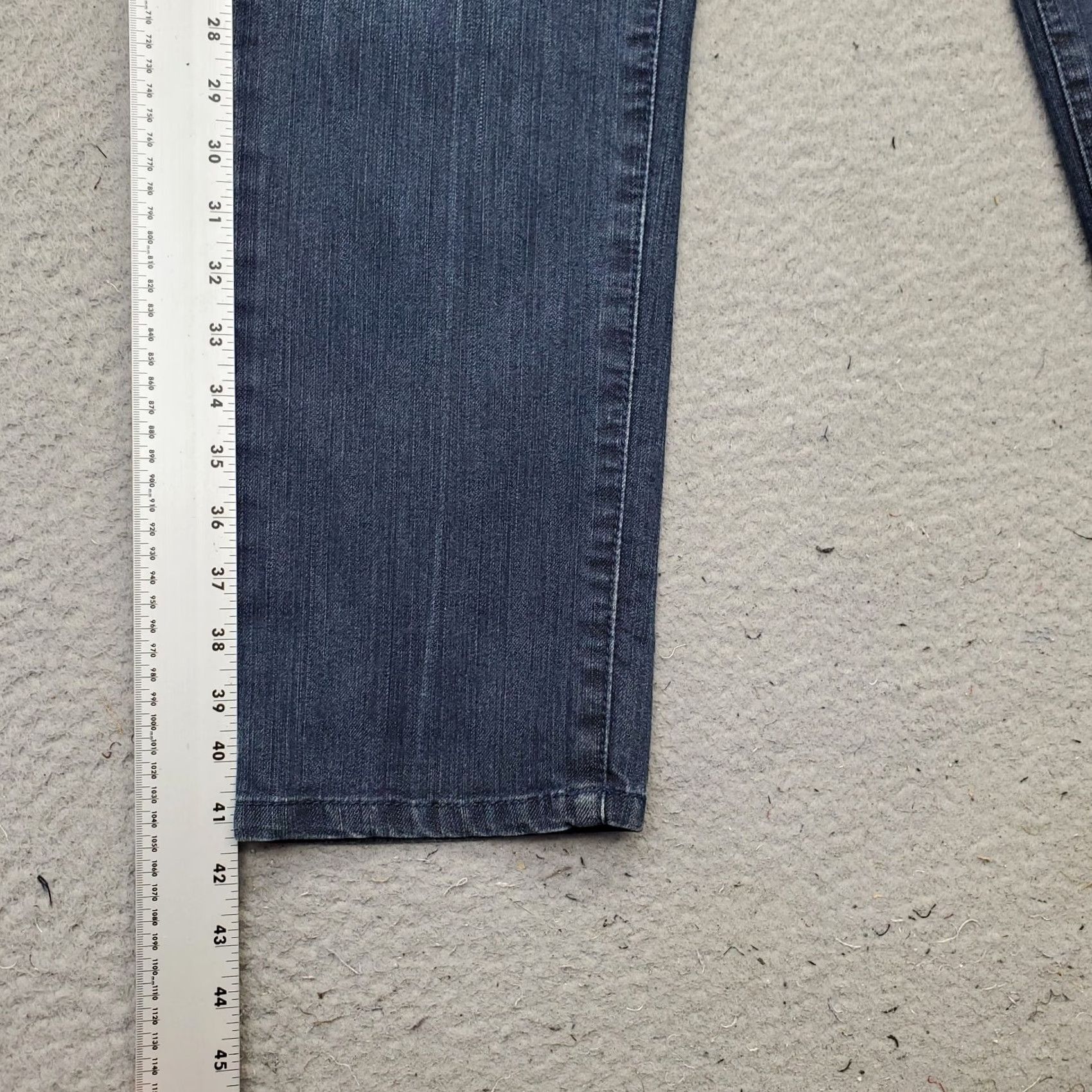 Denime Jeanstar Jeans Womens 8 Blue Denim Straight Stretch Comfort 5-Pocket Vintage No Boho Whiskered Size 30" / US 8 / IT 44 - 3 Thumbnail