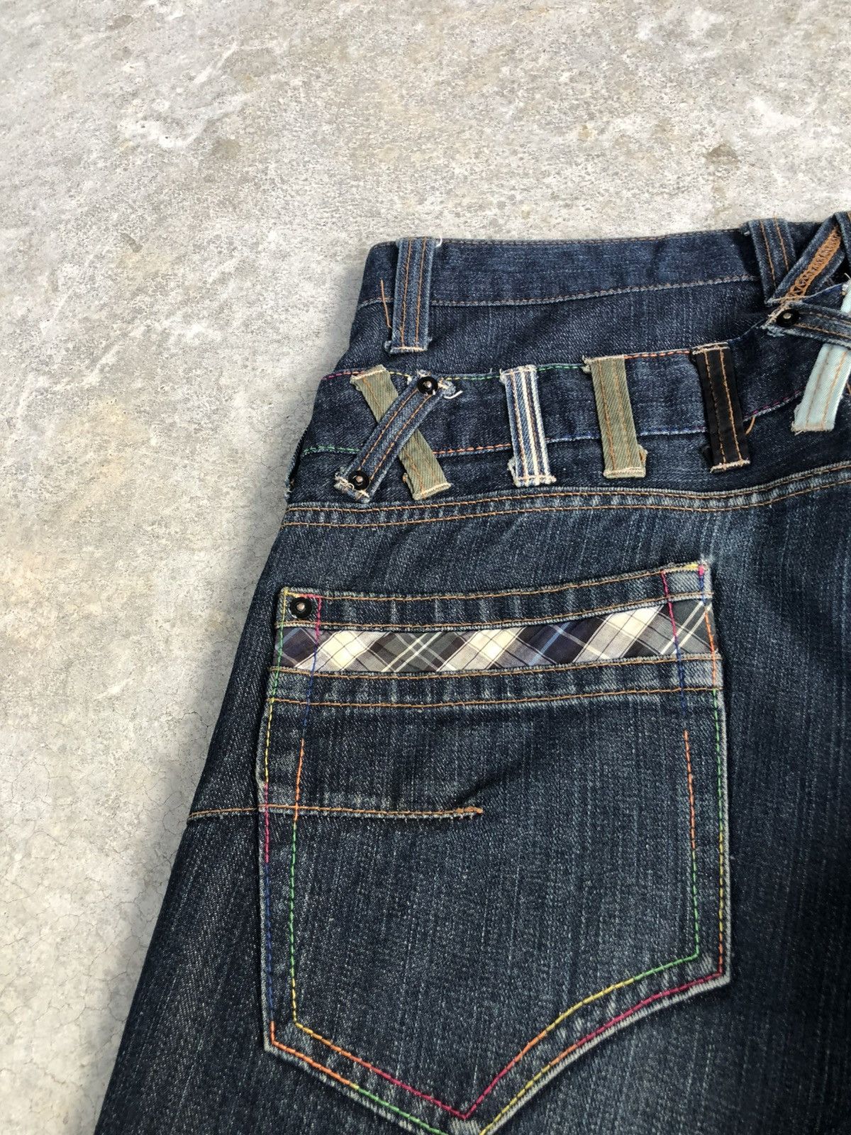 Hysteric Glamour Dominate Handcrafted Double Waist Distressed Jeans Size US 33 - 18 Thumbnail