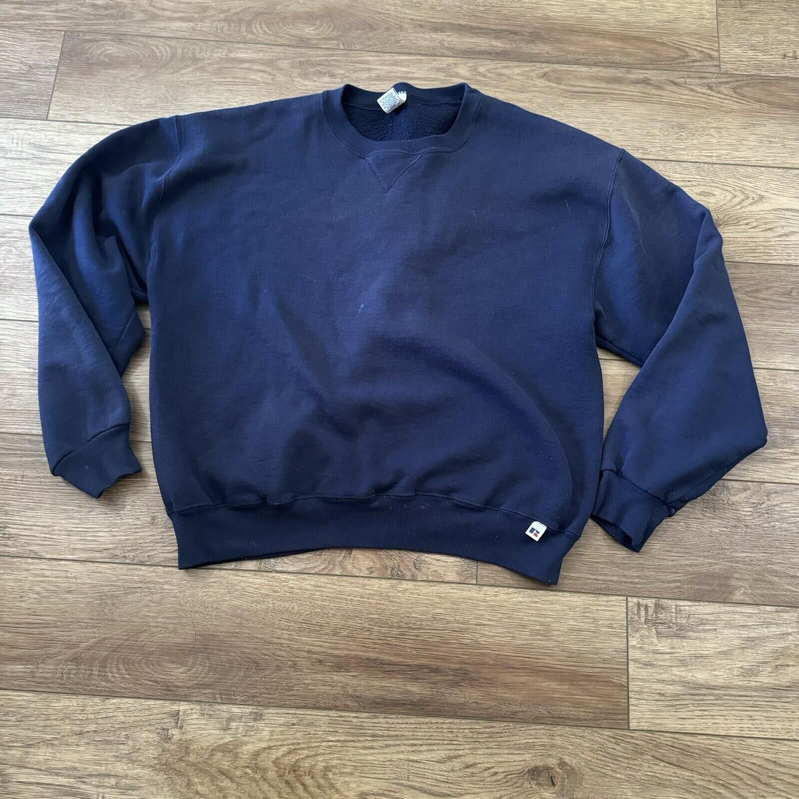 Russell Athletic Vintage 90s Russell Athletic Navy Crewneck Sweatshirt Size L Size US L / EU 52-54 / 3 - 1 Thumbnail