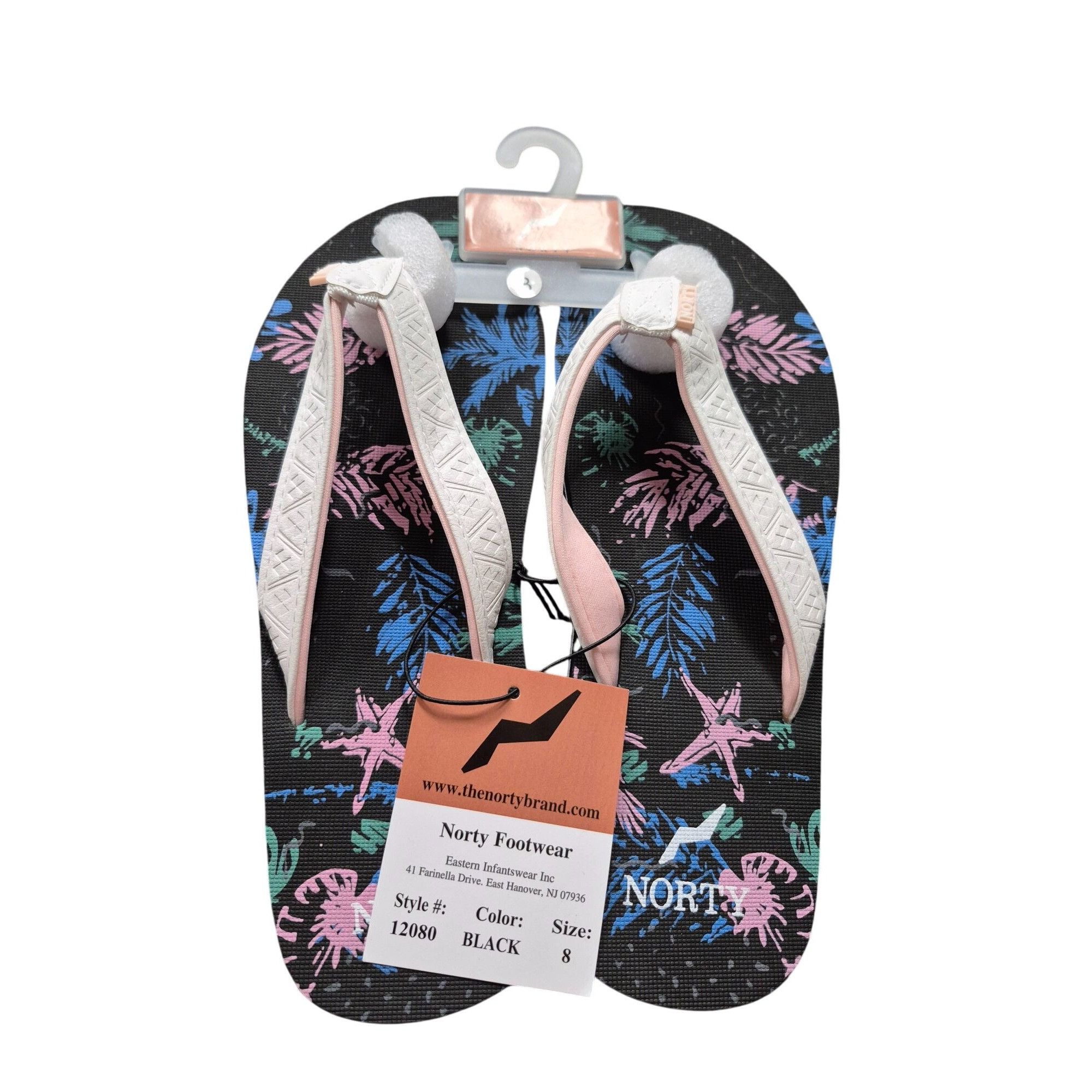 Other Norty Footwear Womens Flip Flops Size 8 With Tropical Print Size US 8 / IT 38 - 1 Thumbnail