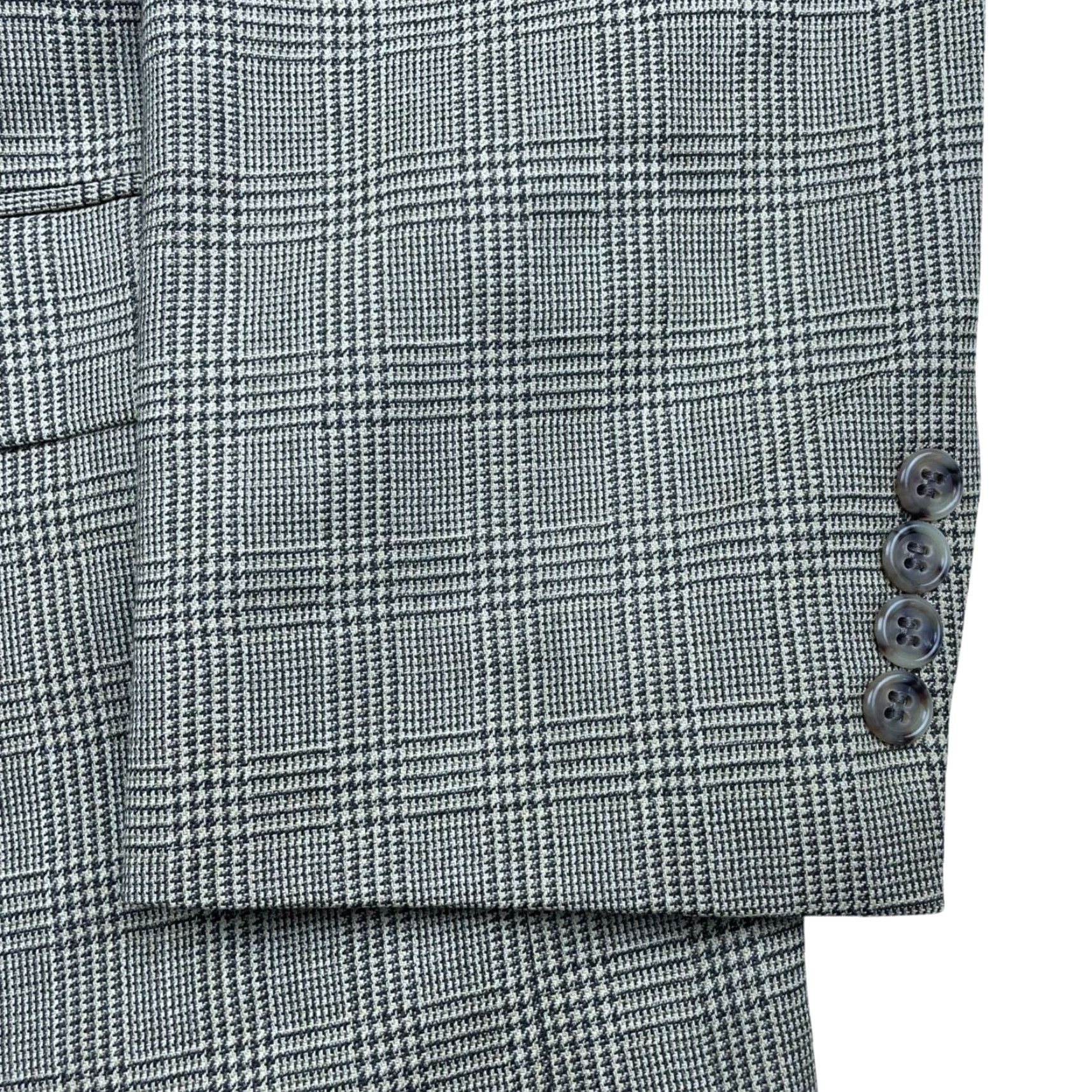 Brooks Brothers Brooks Brothers Men's Blazer 100% Wool Beige/Green Glen Plaid 2-Button 46L Jacket Long Mens Size 46R - 4 Thumbnail