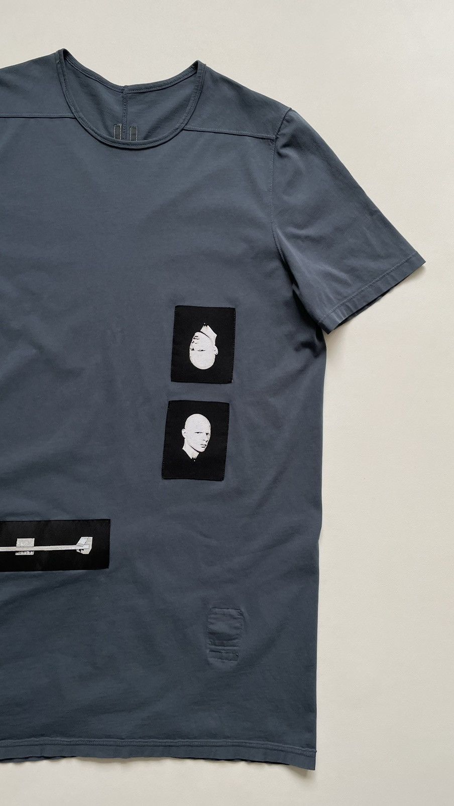 Rick Owens Drkshdw Blue ‘Patch Detail’ Level T Shirt Size US M / EU 48-50 / 2 - 5 Thumbnail
