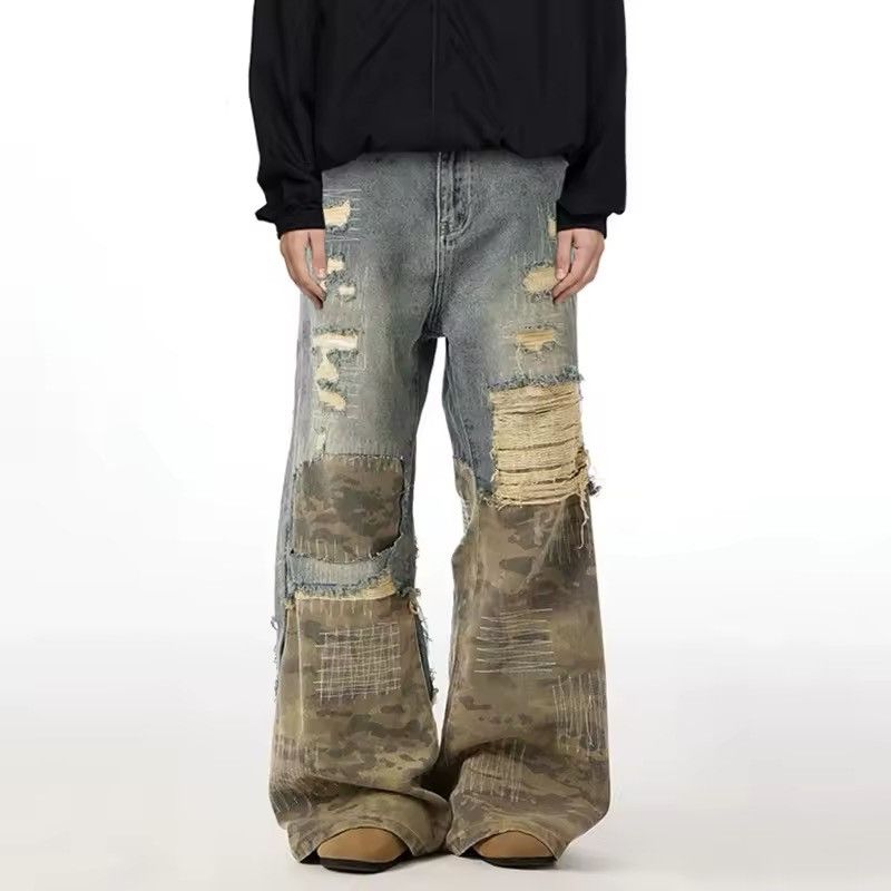 Japanese Brand Camo Patchwork denim Size US 32 / EU 48 - 1 Thumbnail
