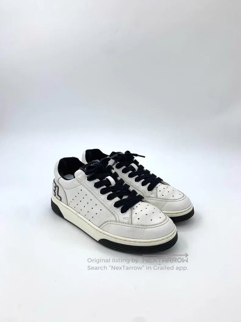 Chanel Chanel Black and white colour matching plush logo letter l Size US 6.5 / IT 36.5 - 2 Thumbnail