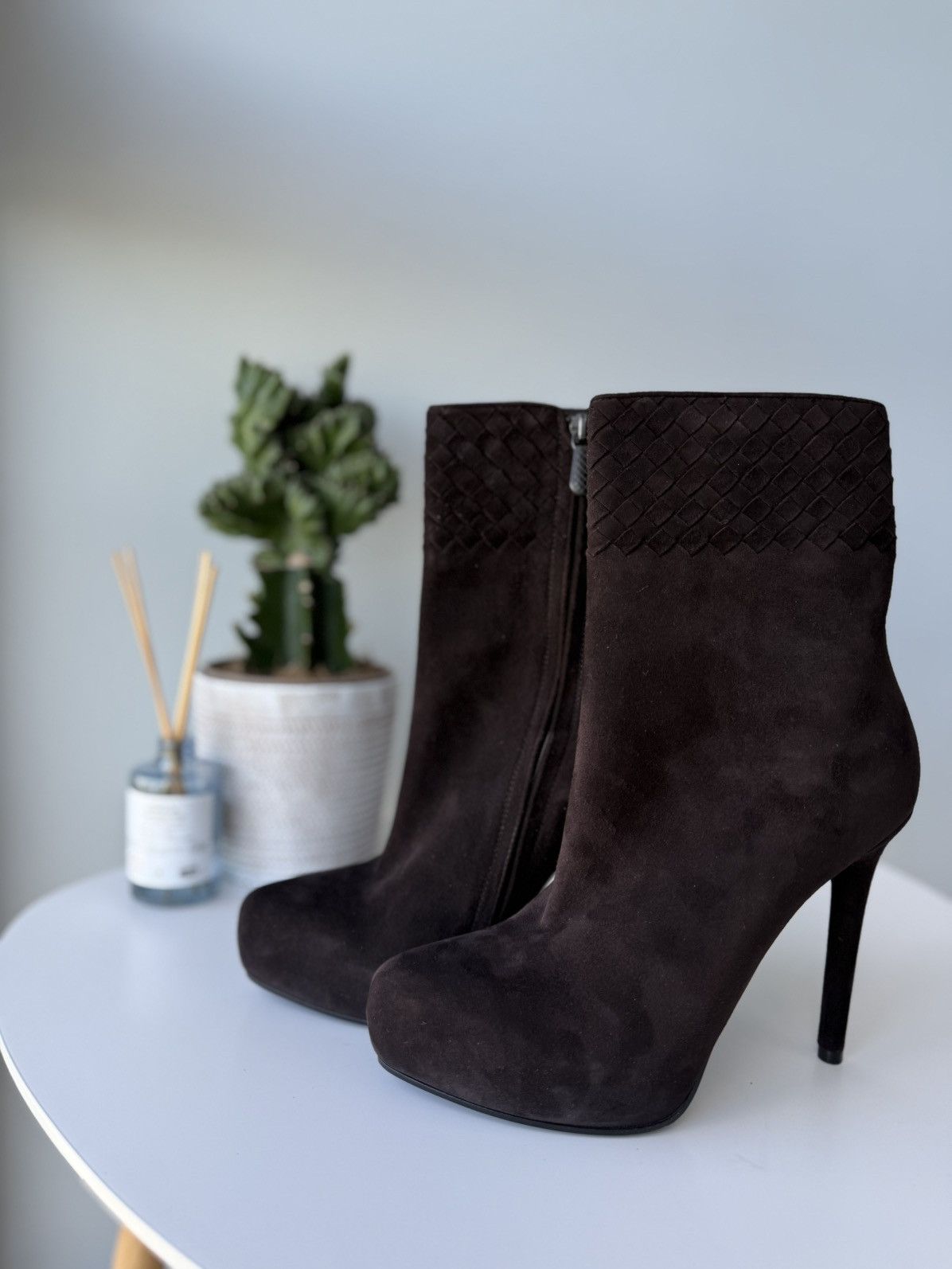 Bottega Veneta RRP $2700 Bottega Veneta Suede Intrecciato High Heel Boots Size US 8 / IT 38 - 3 Thumbnail