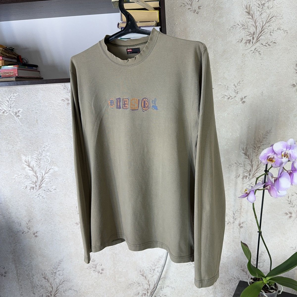 Diesel Vintage Diesel Longsleeve Archive Centre Khaki Avant Garde Size US L / EU 52-54 / 3 - 2 Thumbnail
