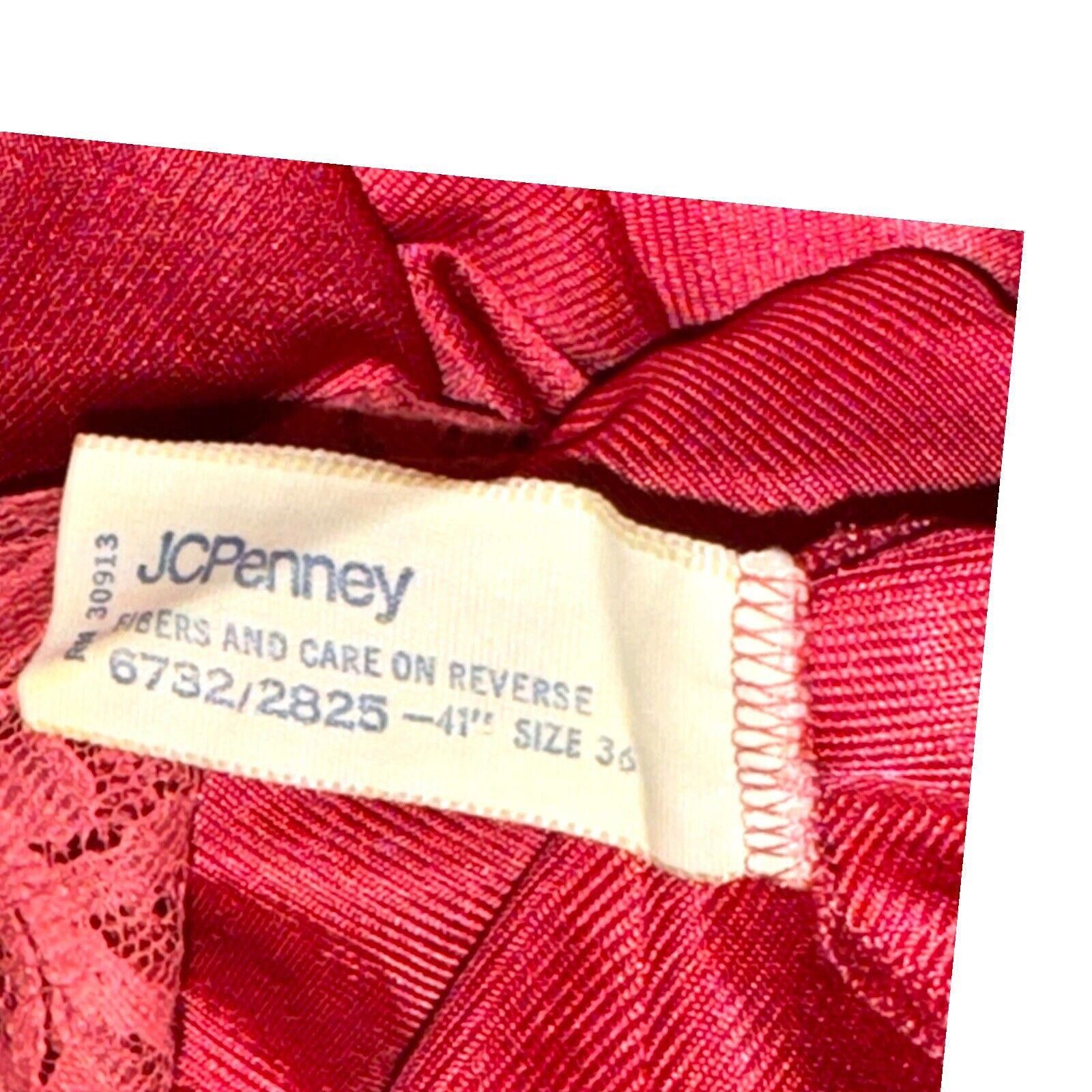 Designer Vintage Pink Salmon Lacy Nylon Slip Nightgown By JCP Sz M Size ONE SIZE - 7 Thumbnail