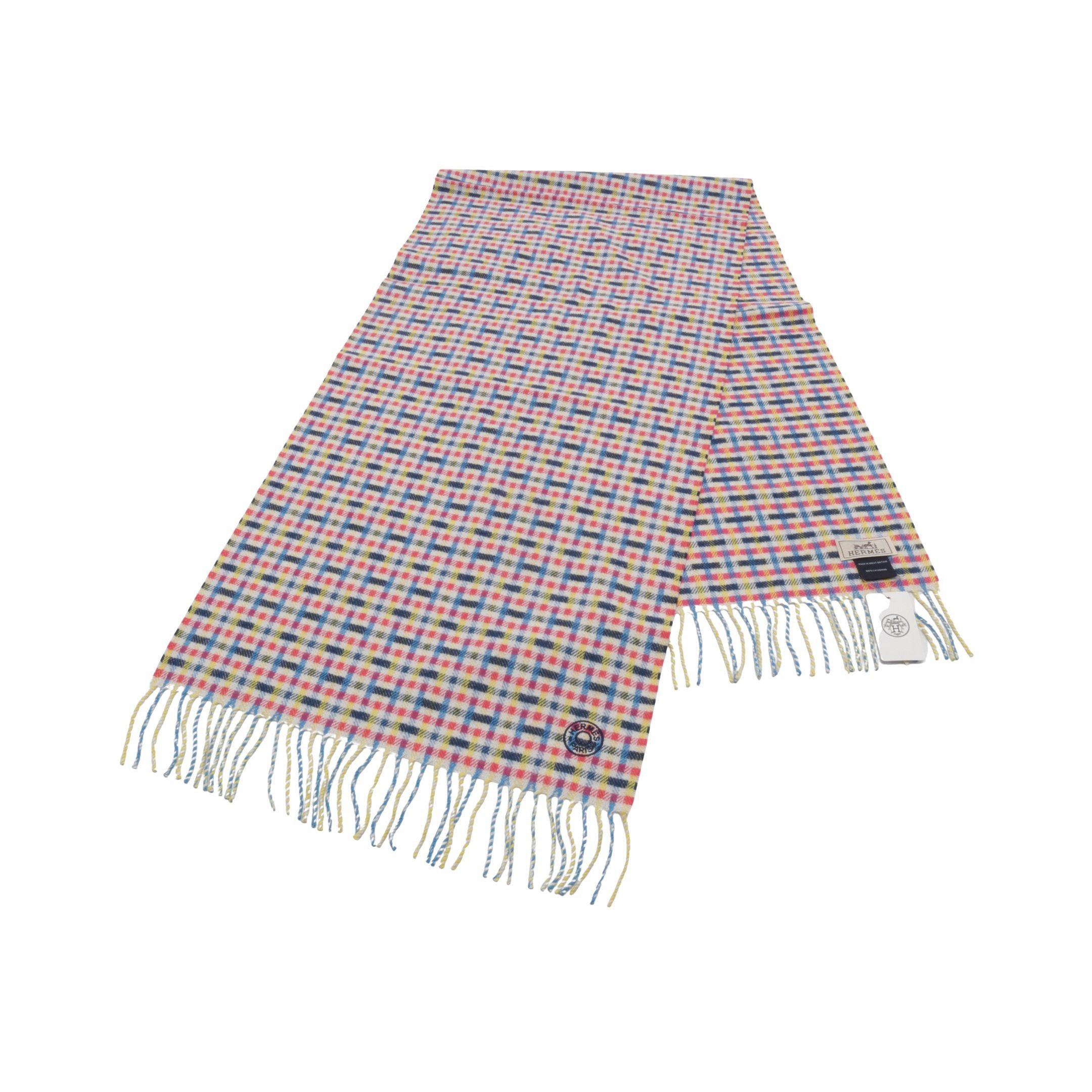 Hermes Hermes H Ecoce Scarf Cashmere Multicolor Fringe Size ONE SIZE - 1 Thumbnail