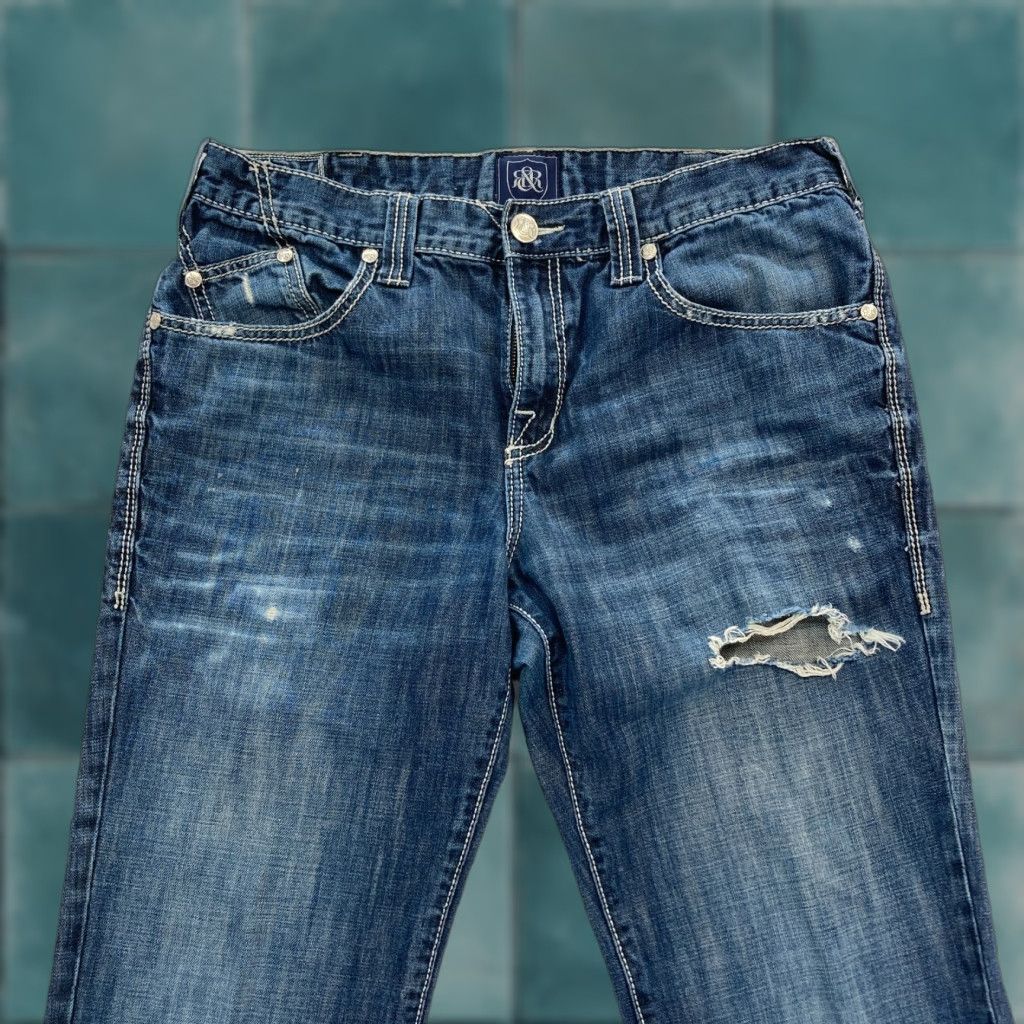 Vintage Rock & Republic Rebellion Jeans Mens 36x32 Dark Blue Denim Distressed Grunge Size US 36 / EU 52 - 1 Thumbnail