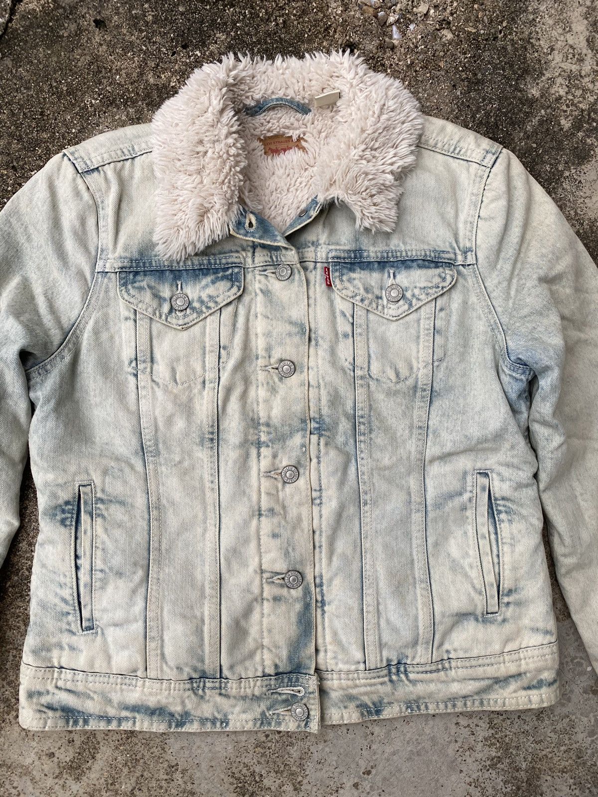 Levi's Vintage Levis Acid Wash Denim Trucker Jacket Size L / US 10 / IT 46 - 4 Thumbnail