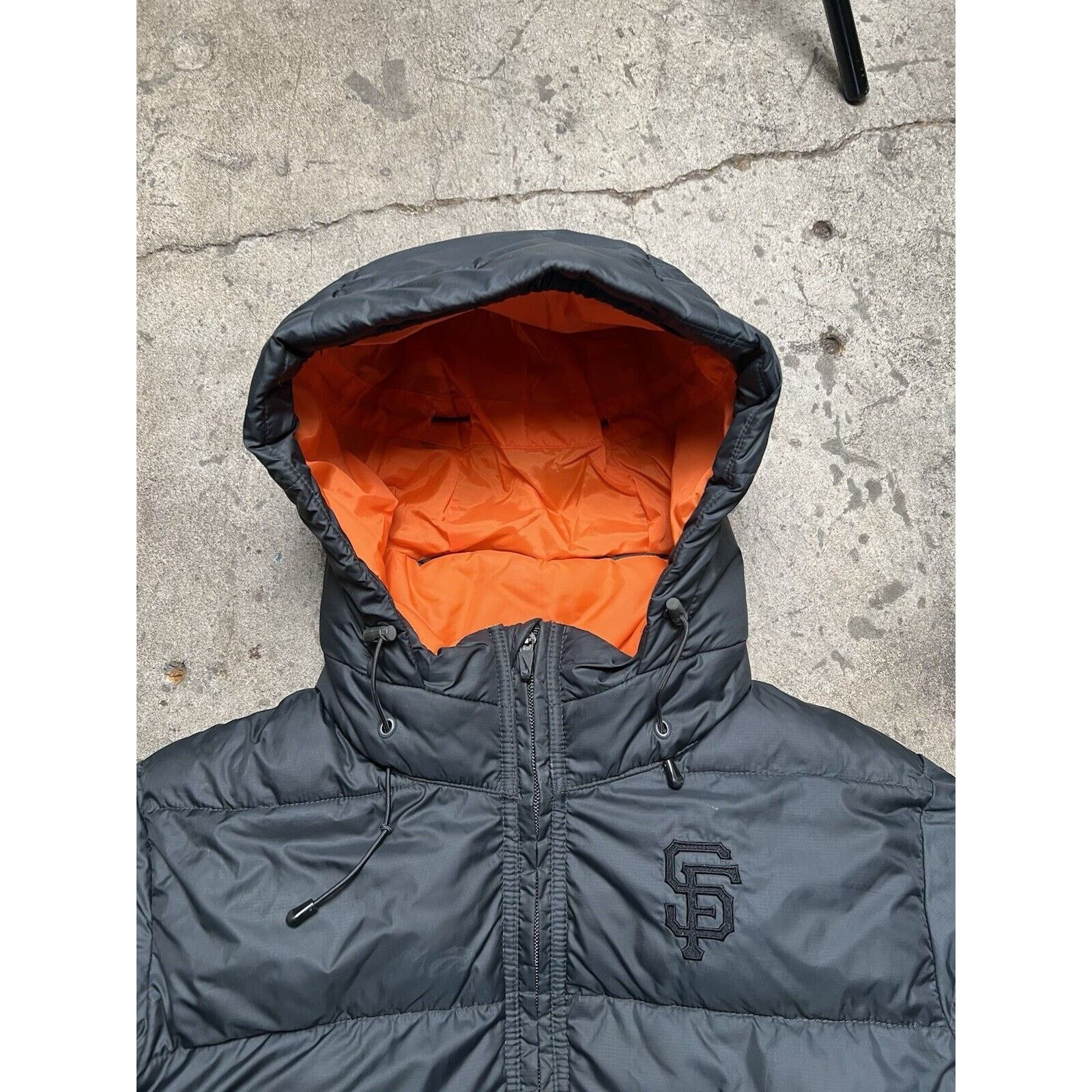 Nike 2009 Nike SF Giants Puffer Down Jacket, Black/Orange Women’s Size S / US 4 / IT 40 - 3 Thumbnail