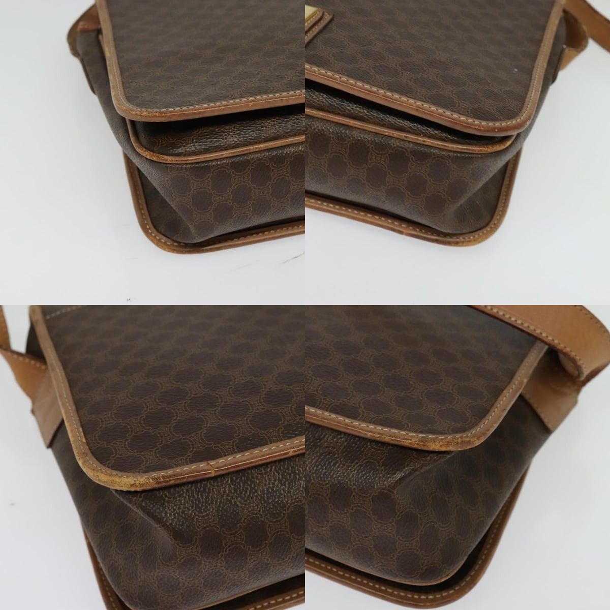 Celine CELINE Macadam Canvas Shoulder Bag Pvc Leather Brown Gold Size ONE SIZE - 10 Thumbnail