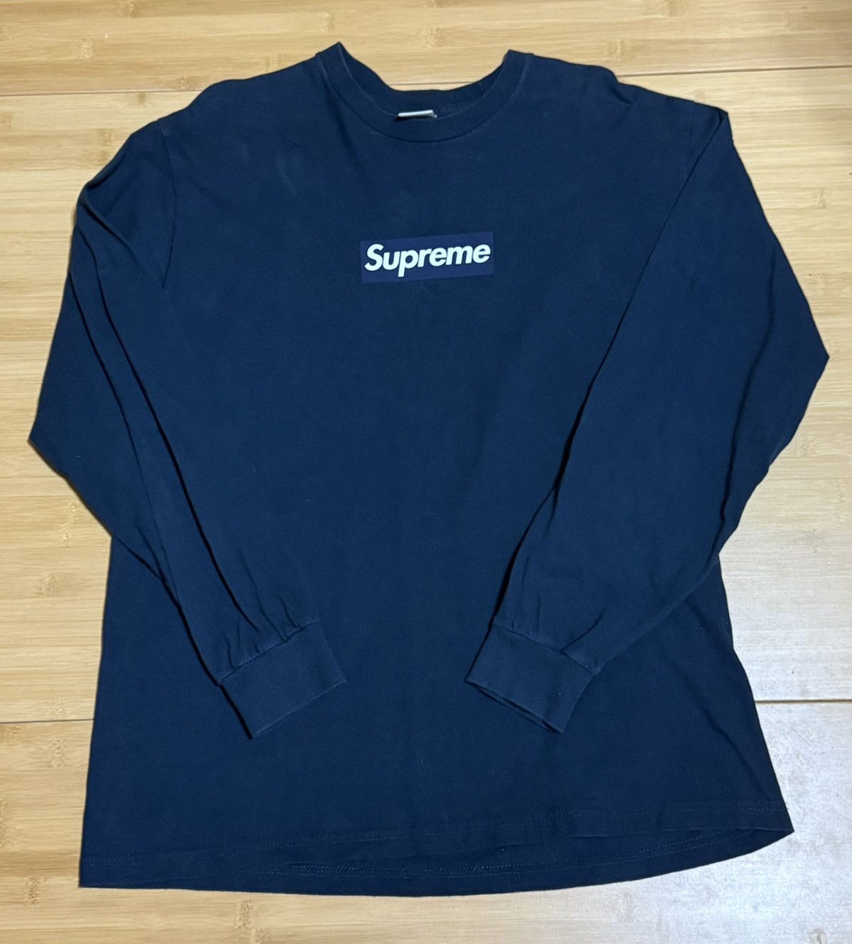 Supreme Supreme Box Logo L/S Tee (Navy) | Grailed