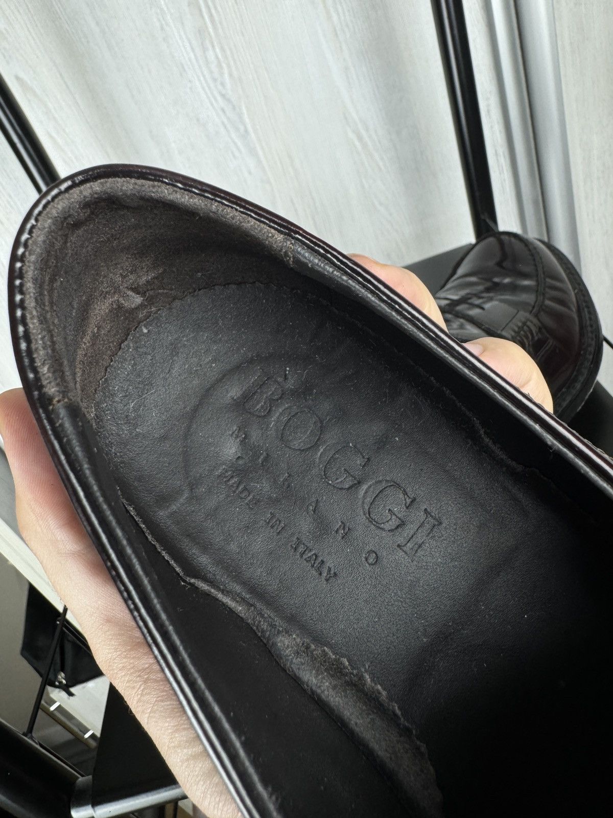Boggi Boggi Milano Mens Burgundy Leather Penny Loafers size 40 Size US 7 / EU 40 - 14 Thumbnail