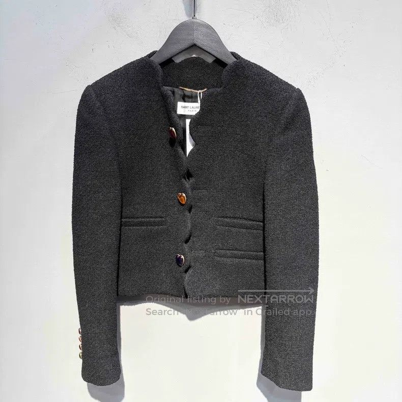 Saint Laurent Paris Saint Laurent Paris Black glass buttons colorful heart-sha Size XS / US 0-2 / IT 36-38 - 1 Thumbnail