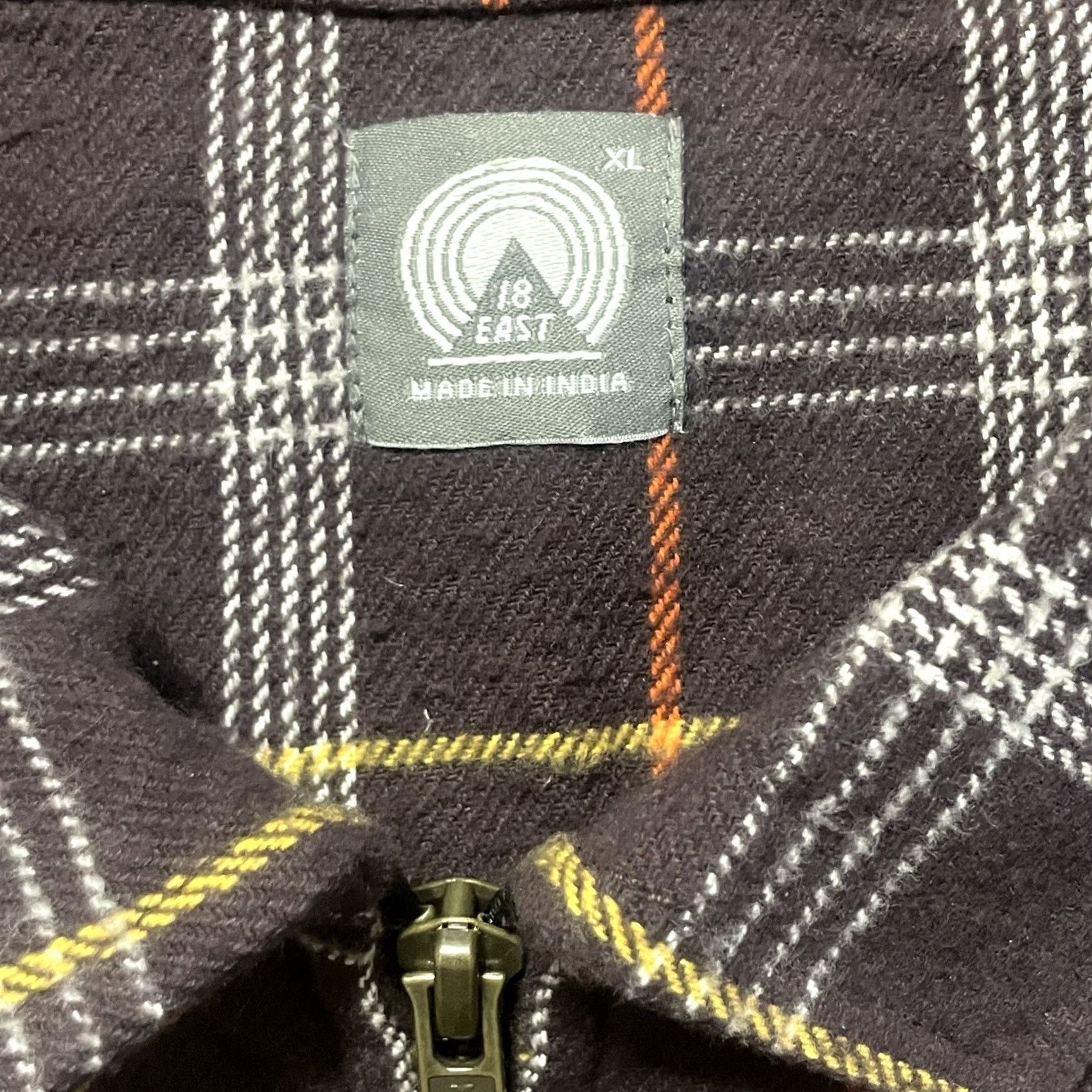 18 East Jacket Mens 1XL Purple Plaid Shacket 1/4 Zip Knit Cotton Shirt Mfg Nwot, Men's — image 5 of 6