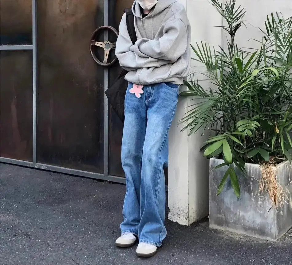 Japanese Brand Retro washed straight leg micro flared jeans Size US 30 / EU 46 - 6 Thumbnail
