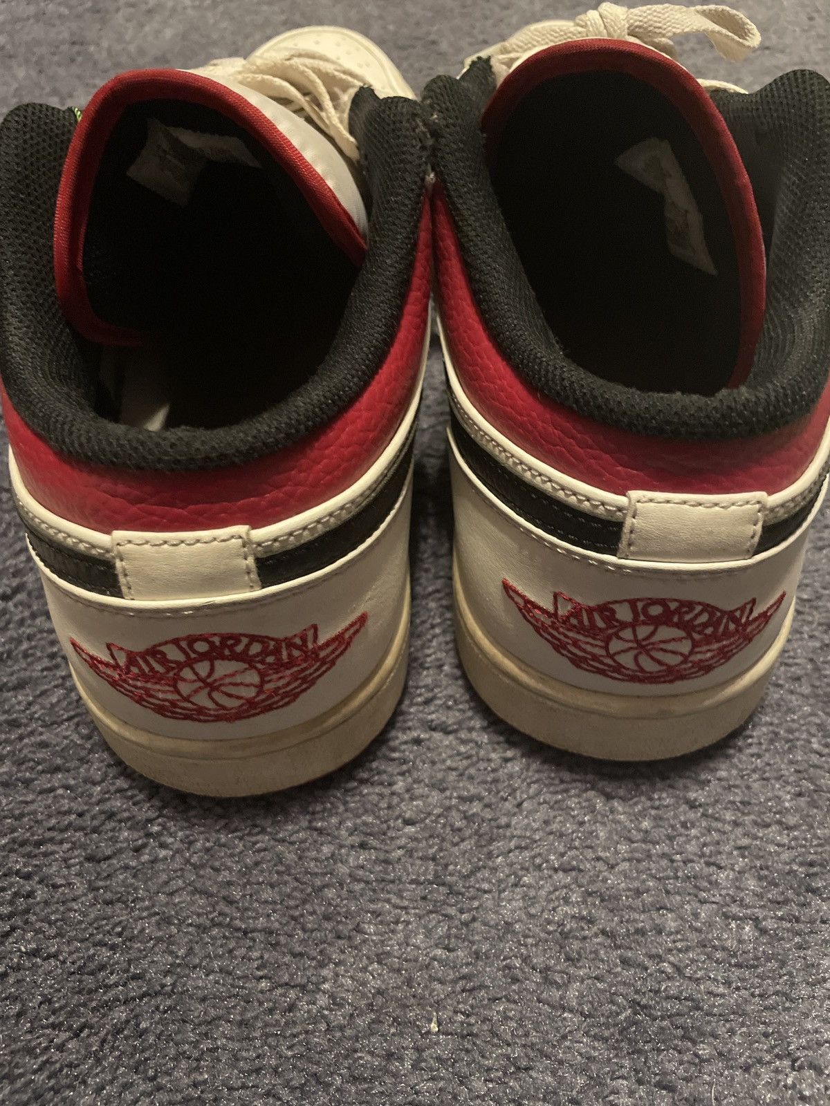 Jordan Brand Jordan 1 Low White University Red Black Size US 13 / EU 46 - 6 Thumbnail