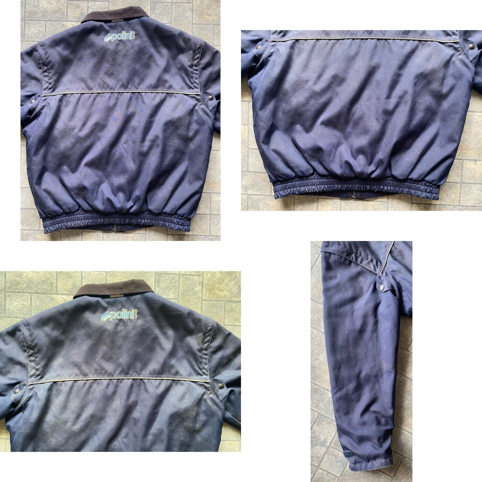 Pollini ROWA Men’s Jacket XL Zip Off Sleeves Blue Polyamide Made In Italy Flaws Wear Size US XL / EU 56 / 4 - 11 Thumbnail