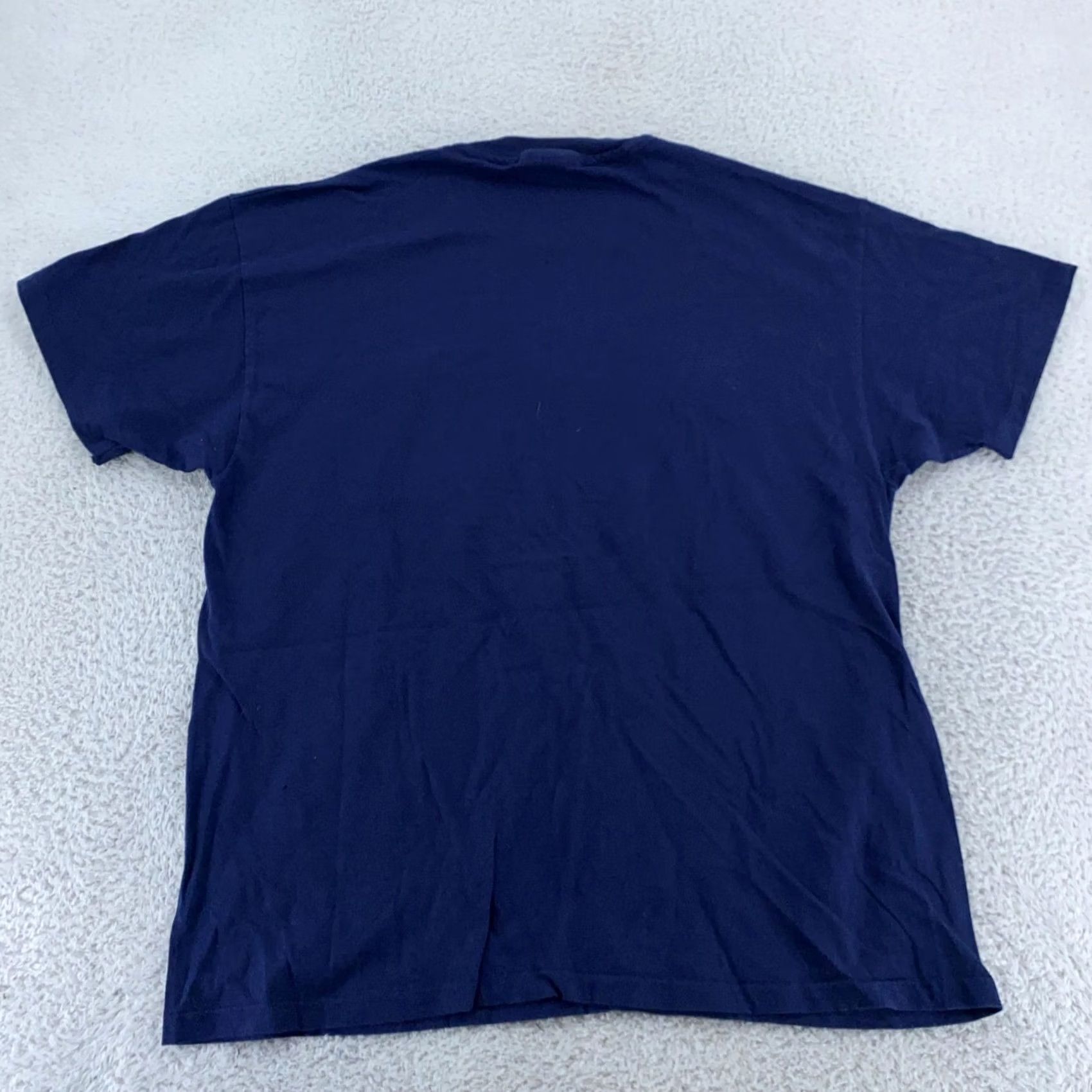 Hanes VINTAGE Hanes Pocket Shirt Mens L blue 100% Cotton Crew Neck Short Sleeve T-Shirt Navy Blank Casual Size US L / EU 52-54 / 3 - 4 Thumbnail