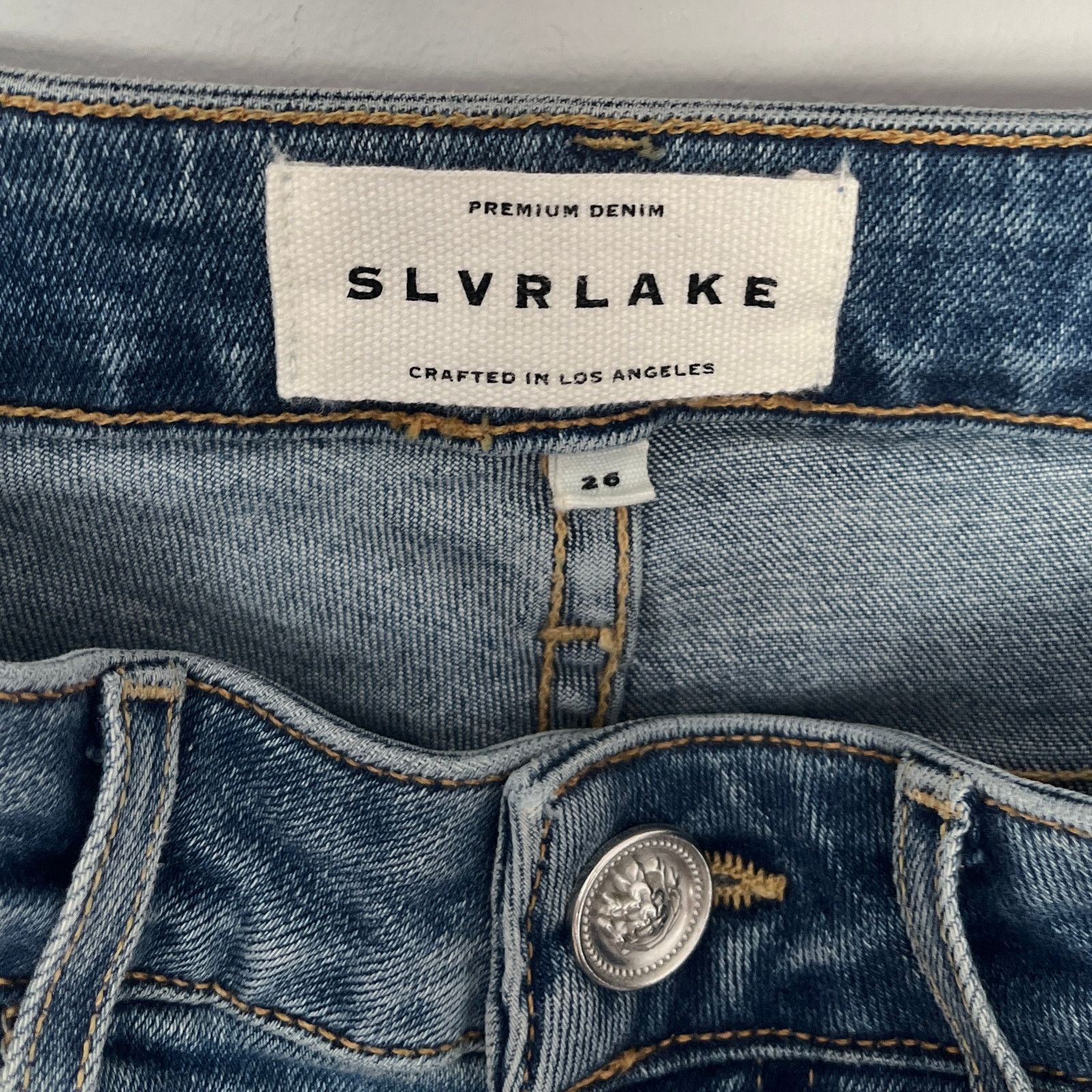 SLVRLAKE SLVRLAKE | Lou Lou Slim Leg Mid Rise Medium Wash Blue Jeans Size 26" / US 2 / IT 38 - 5 Thumbnail