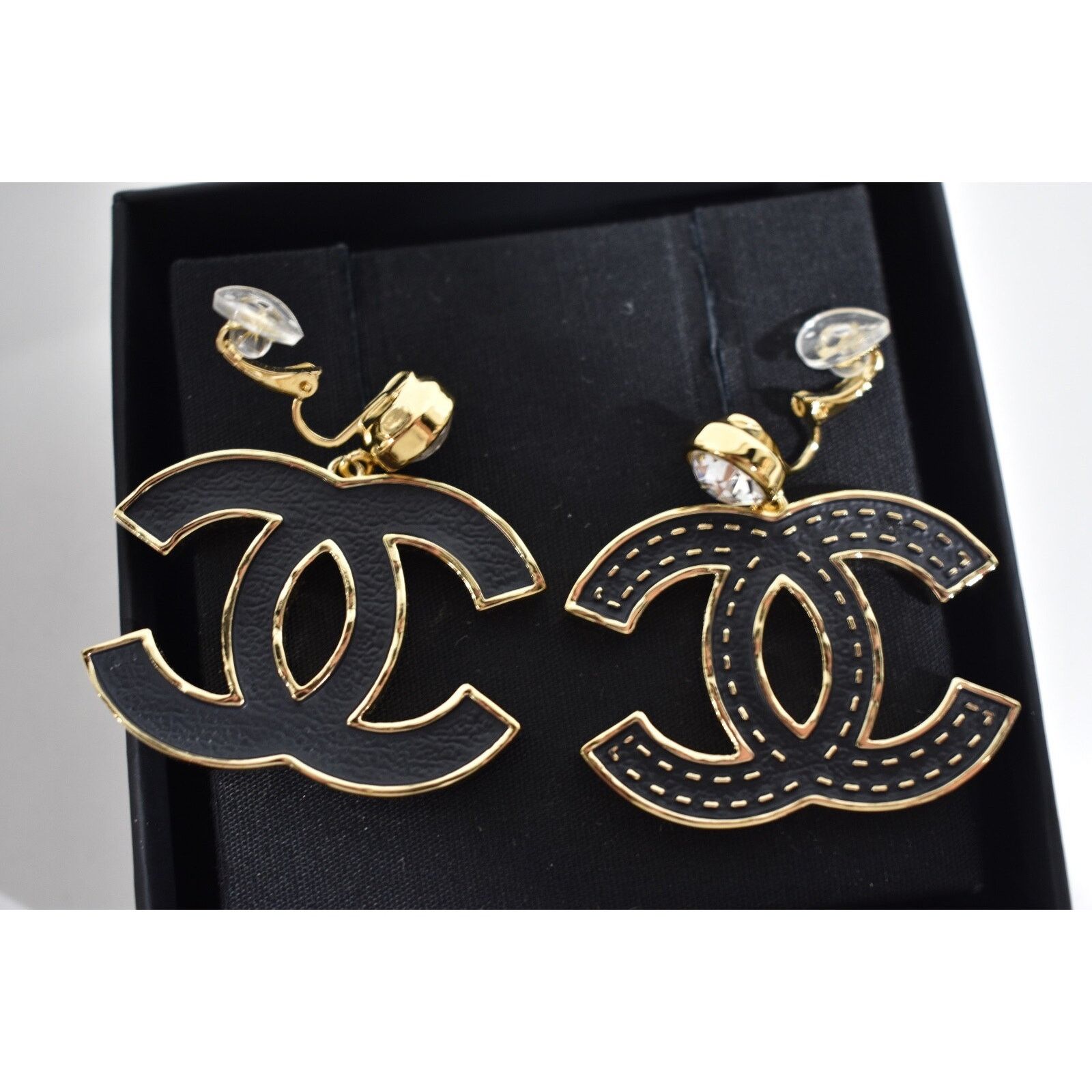 Chanel Chanel Gold Crystal Clip On Dangle Drop Statement Earrings Size ONE SIZE - 10 Thumbnail
