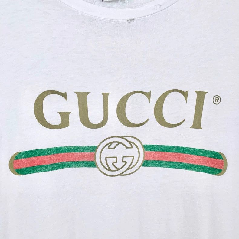 Gucci Gucci Logo letter printed round-neck white destructive styl Size US XS / EU 42 / 0 - 4 Thumbnail