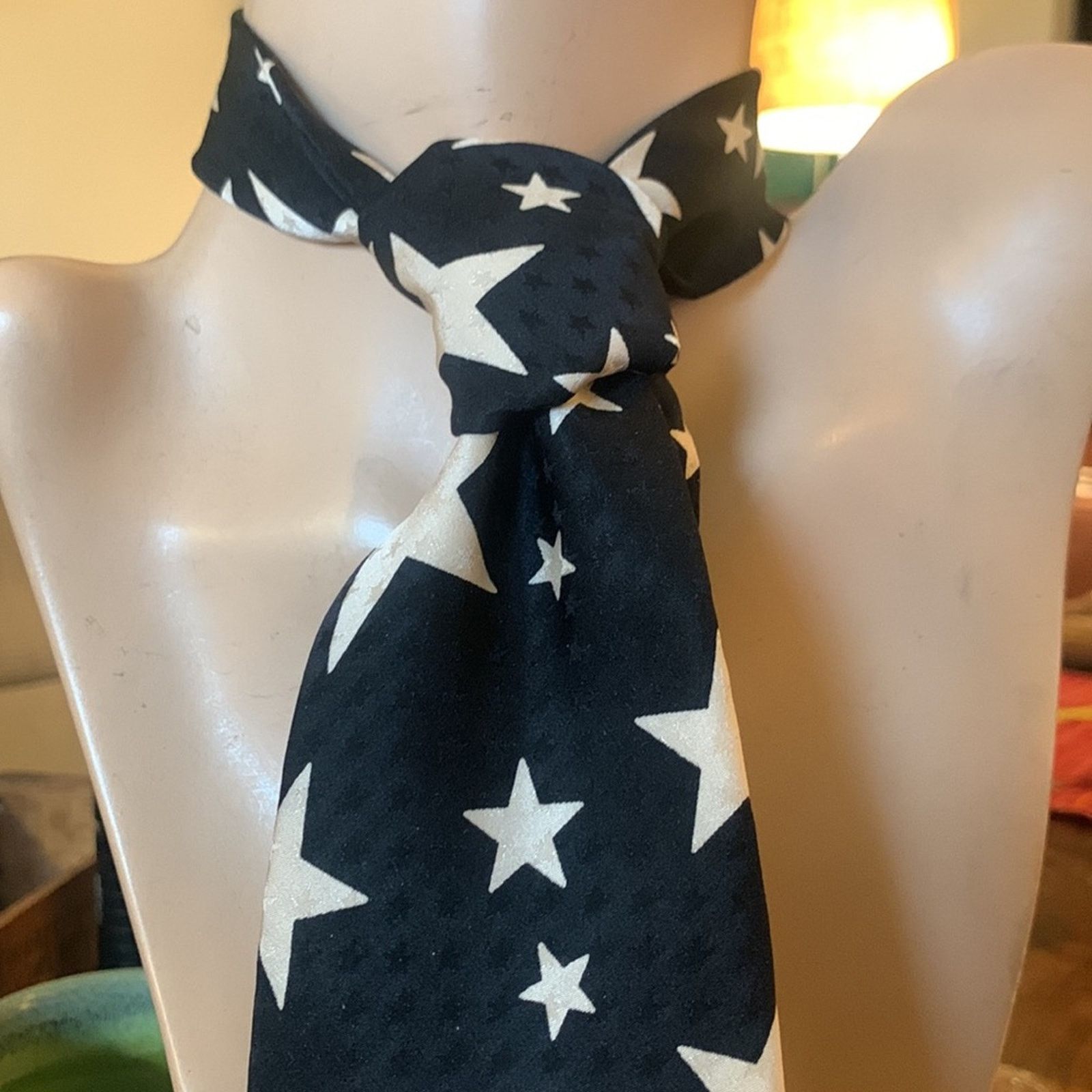 Perry Ellis 80’s Perry Ellis Portfolio bold graphic stars silk necktie Size ONE SIZE - 1 Thumbnail