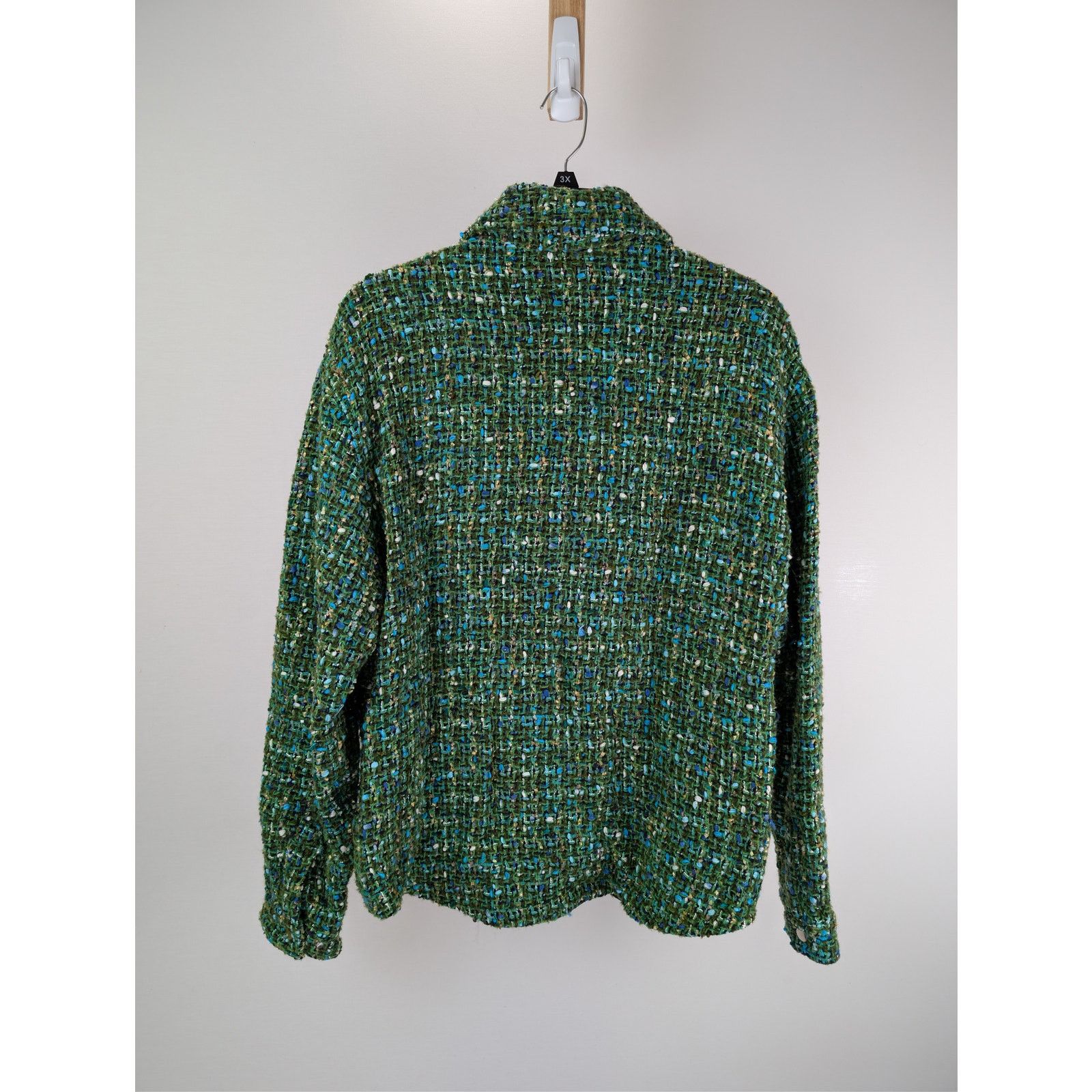 Amiri o1rshd1 Boucle Overshirt Button up Shirt in Rain Forest Size US M / EU 48-50 / 2 - 18 Thumbnail